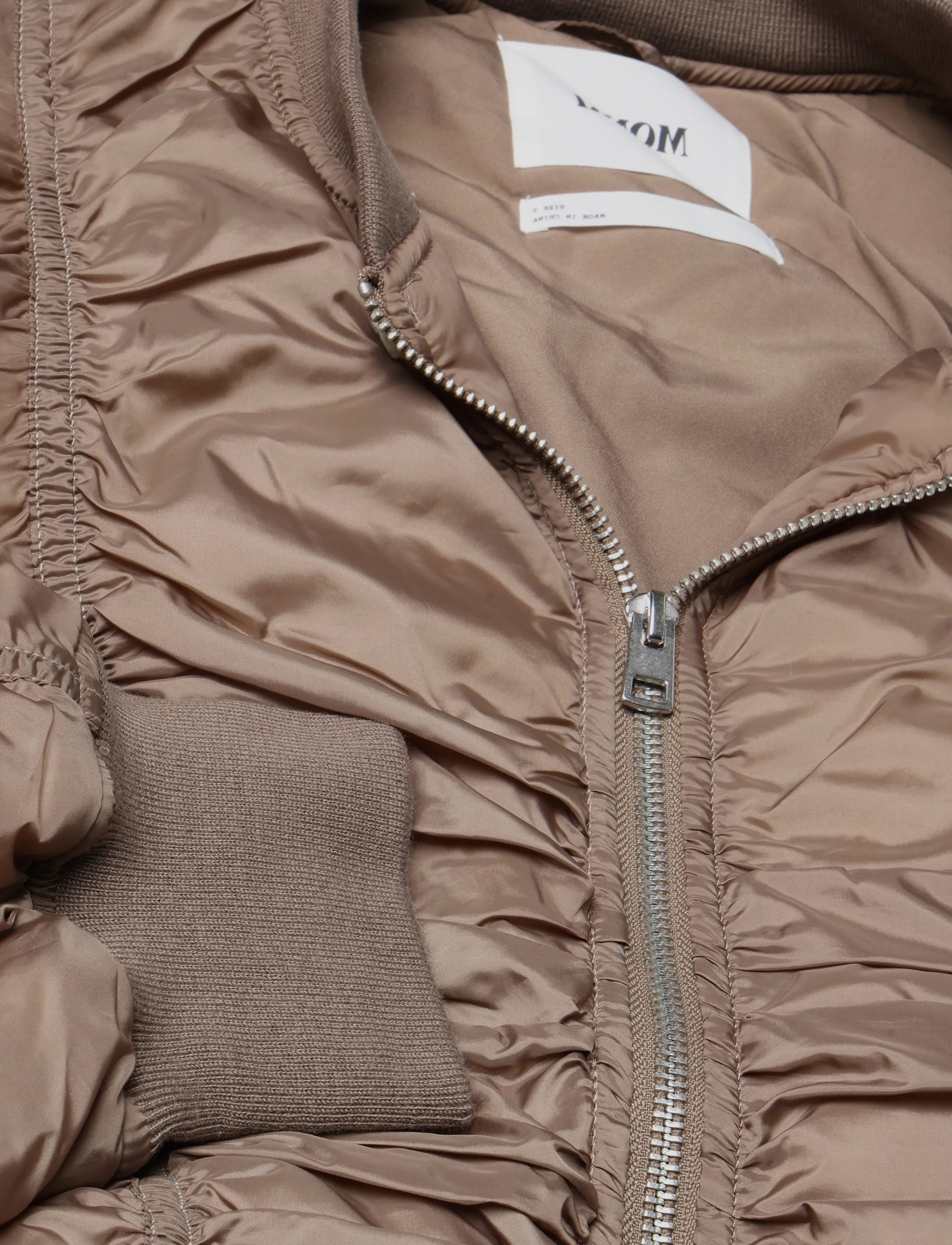 Monki - Slim Ruched Peplum Bomber Jacket - light jackets - mole medium dusty - 3