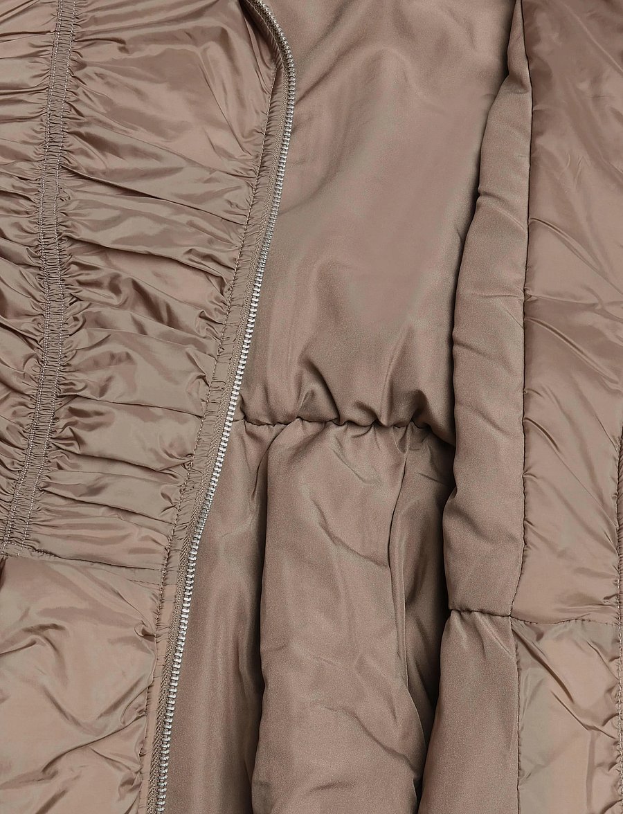 Monki - Slim Ruched Peplum Bomber Jacket - light jackets - mole medium dusty - 5