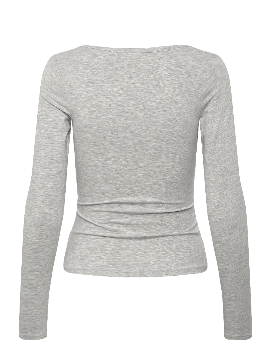 Monki - BELLE B RUCHED V-NECK CARDIGAN - kardiganid - grey melange dusty light - 1