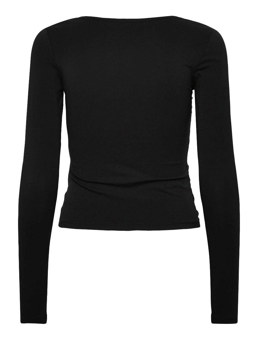 Monki - BELLE B RUCHED V-NECK CARDIGAN - cardigans - black dark - 1