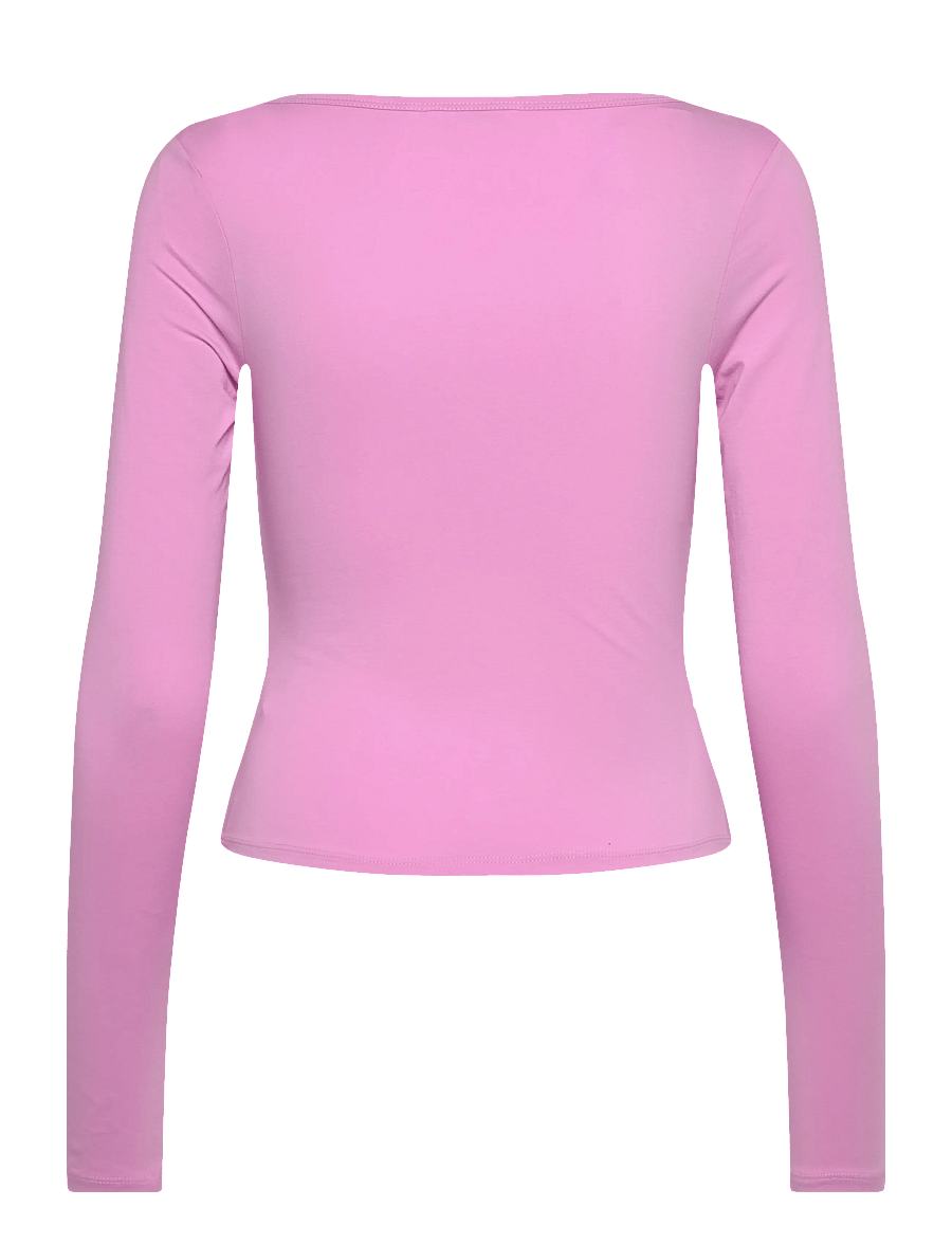 Monki - BELLE B RUCHED V-NECK CARDIGAN - cardigans - pink medium - 1
