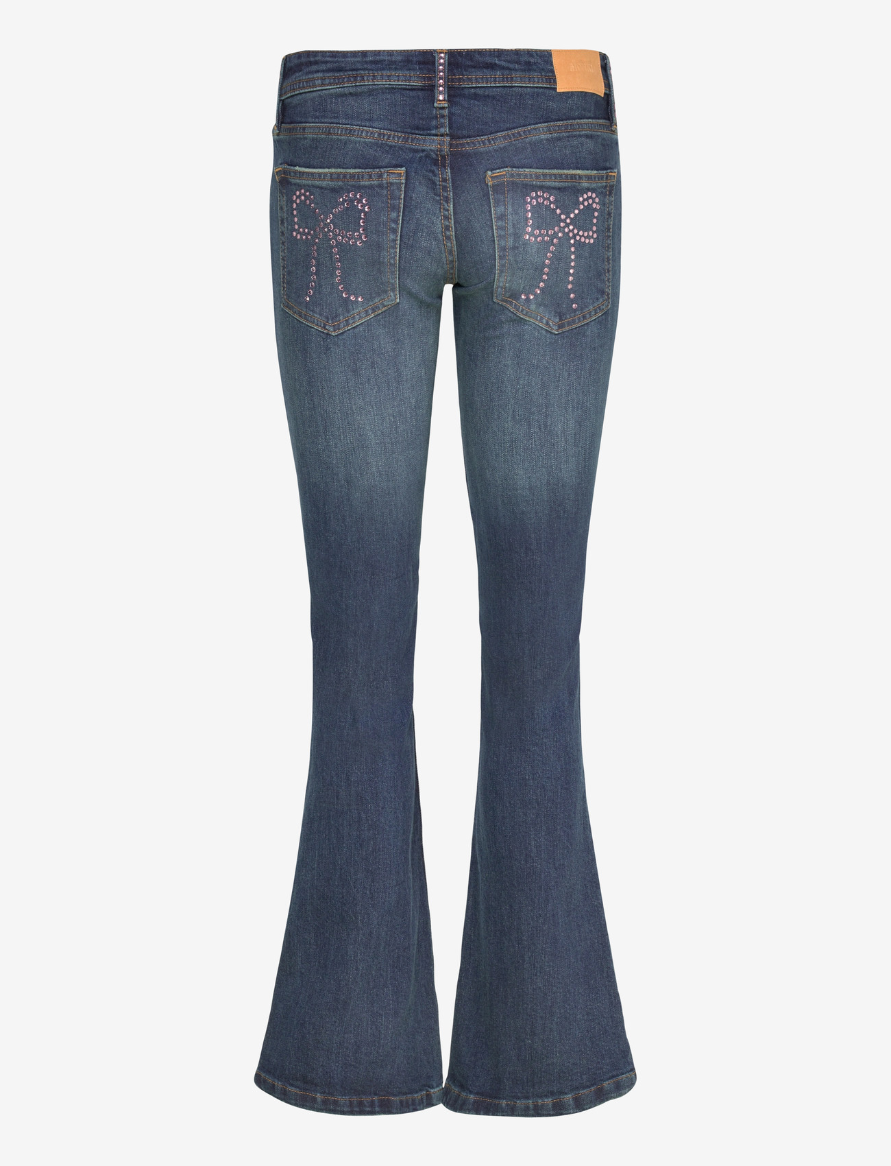 Monki - Embellished jeans - schlaghosen - denim blue dark - 1