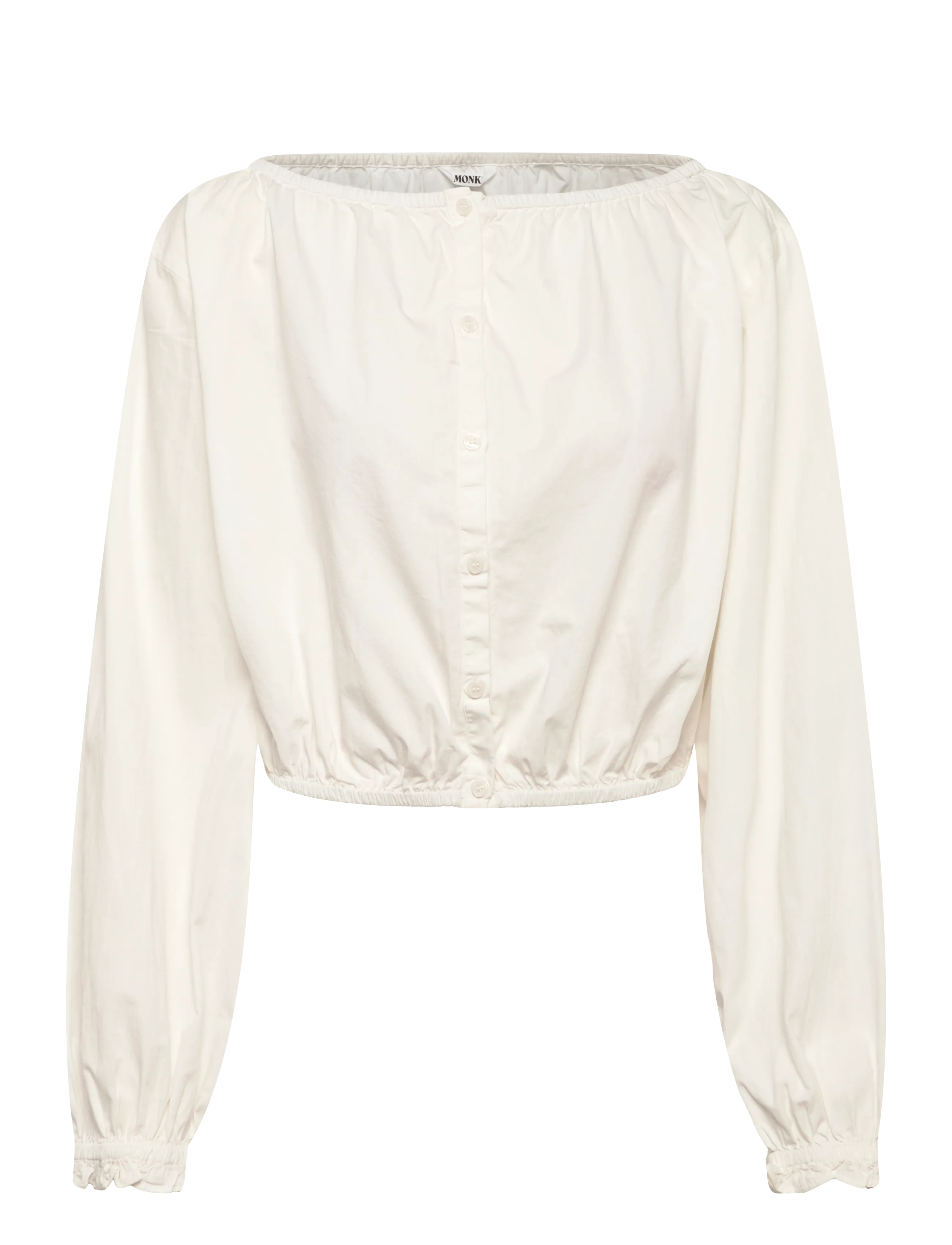 Monki Baloon Sleeve Blouse, 42, Blouses, Creme - Long-sleeved, Frauen
