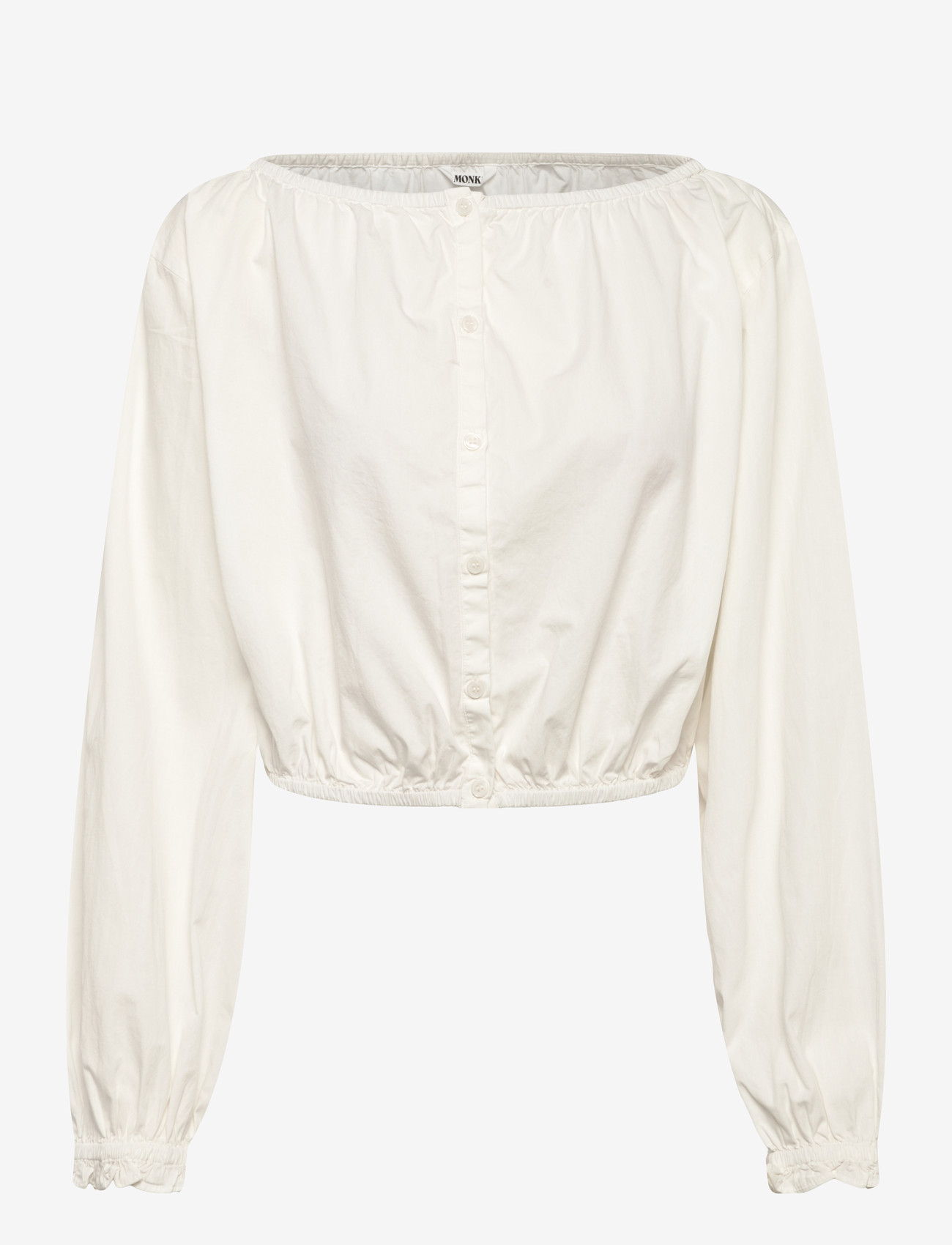 Monki - Baloon Sleeve Blouse - langærmede bluser - white dusty light - 0