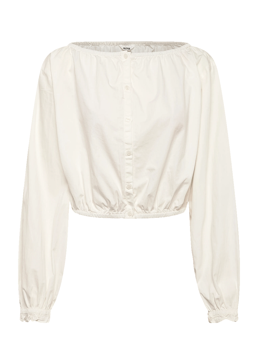 Monki - Baloon Sleeve Blouse - long sleeved blouses - white dusty light - 0