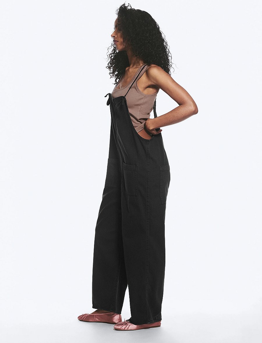 Monki - Twill dungaree - modetrender - denim black dark - 4