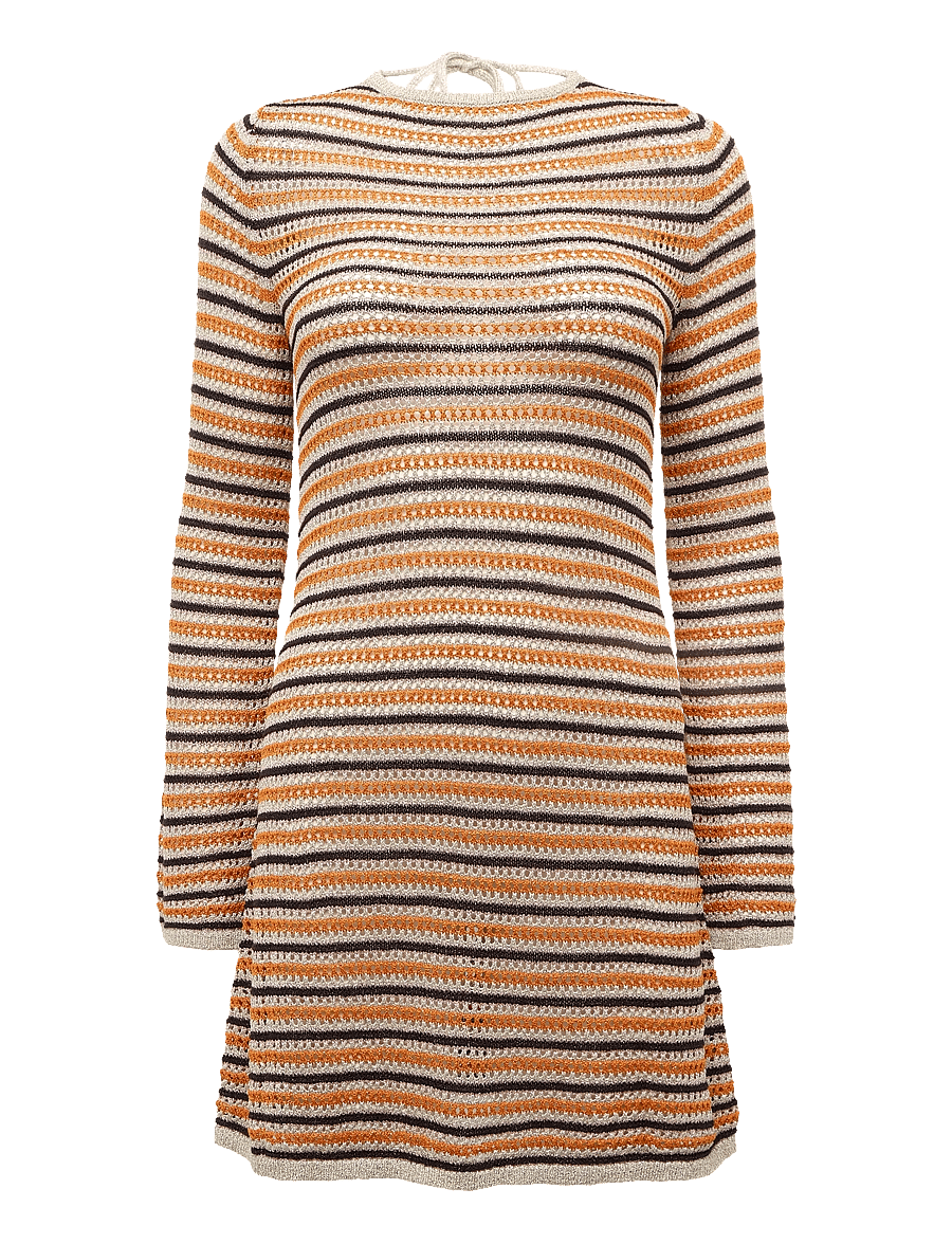 Monki - Knitted Open-Back Dress - sommerkleider - orange medium - 0