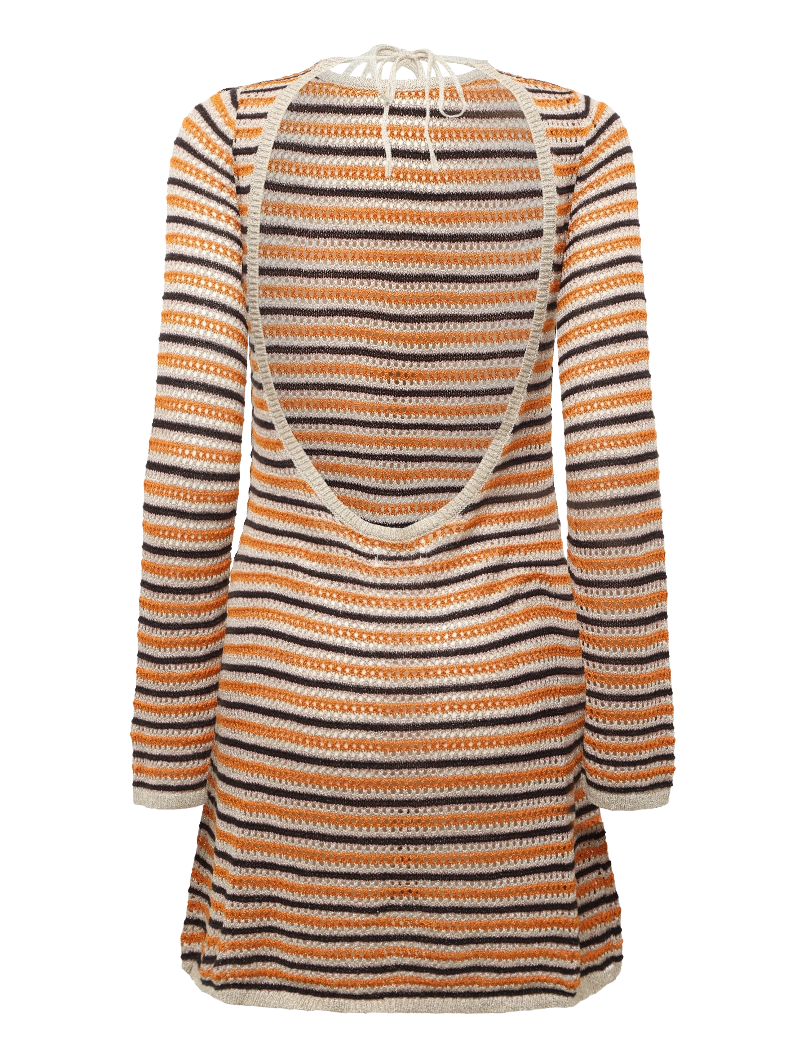 Monki - Knitted Open-Back Dress - orange medium - 1
