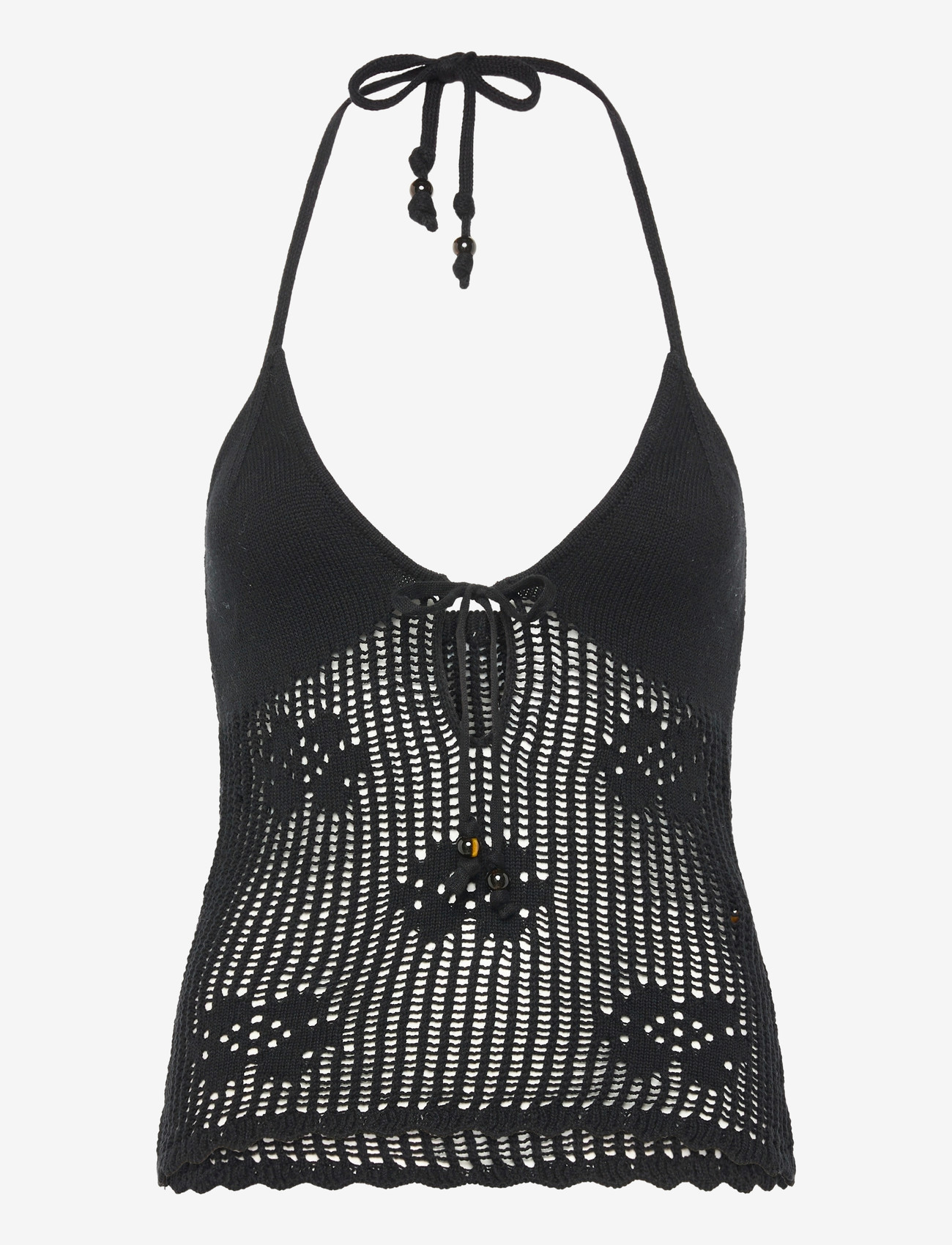 Monki - Halterneck knitted top - tanktops - black dark - 0