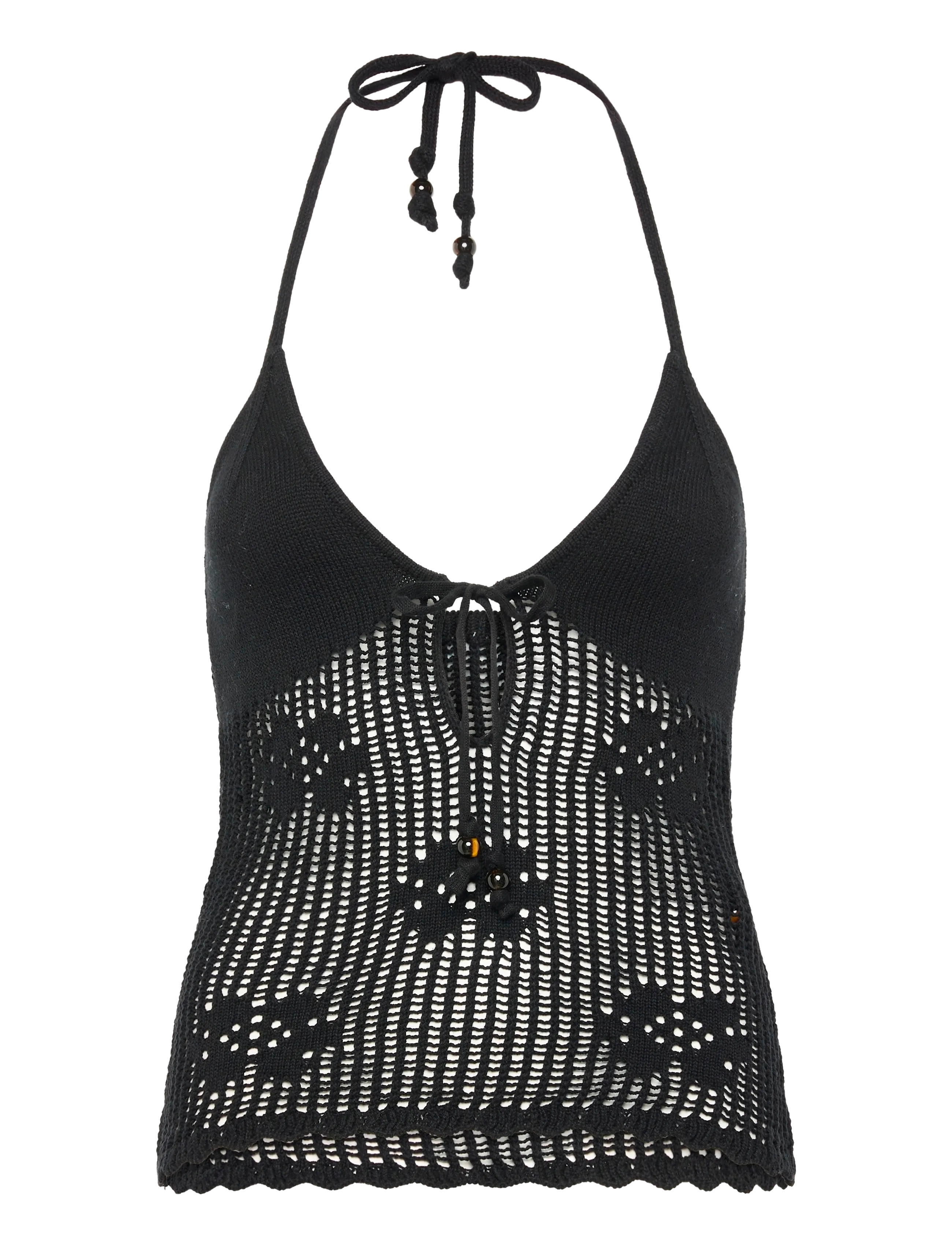 Monki Halterneck knitted top - Mouwloze tops - BLACK DARK / black