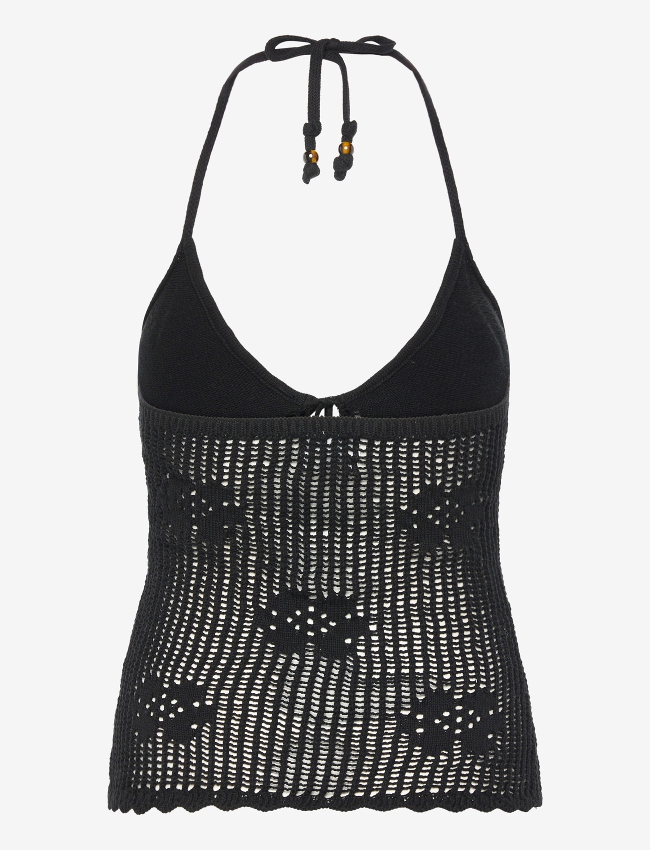 Monki - Halterneck knitted top - tanktops - black dark - 1