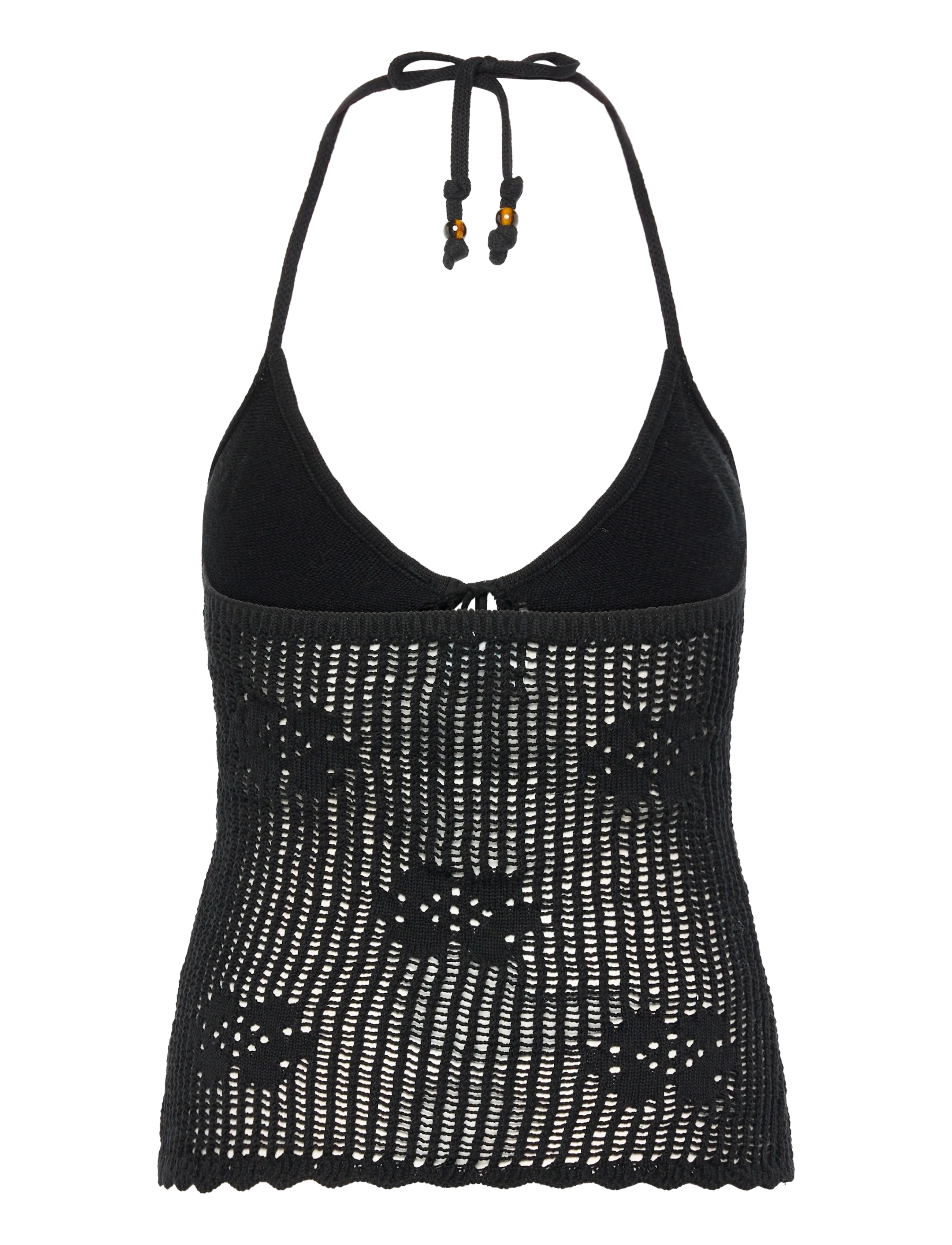 Monki - Halterneck knitted top - hauts sans manches - black dark - 1