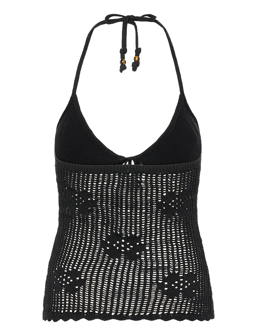 Monki - Halterneck knitted top - Ärmellose tops - black dark - 1
