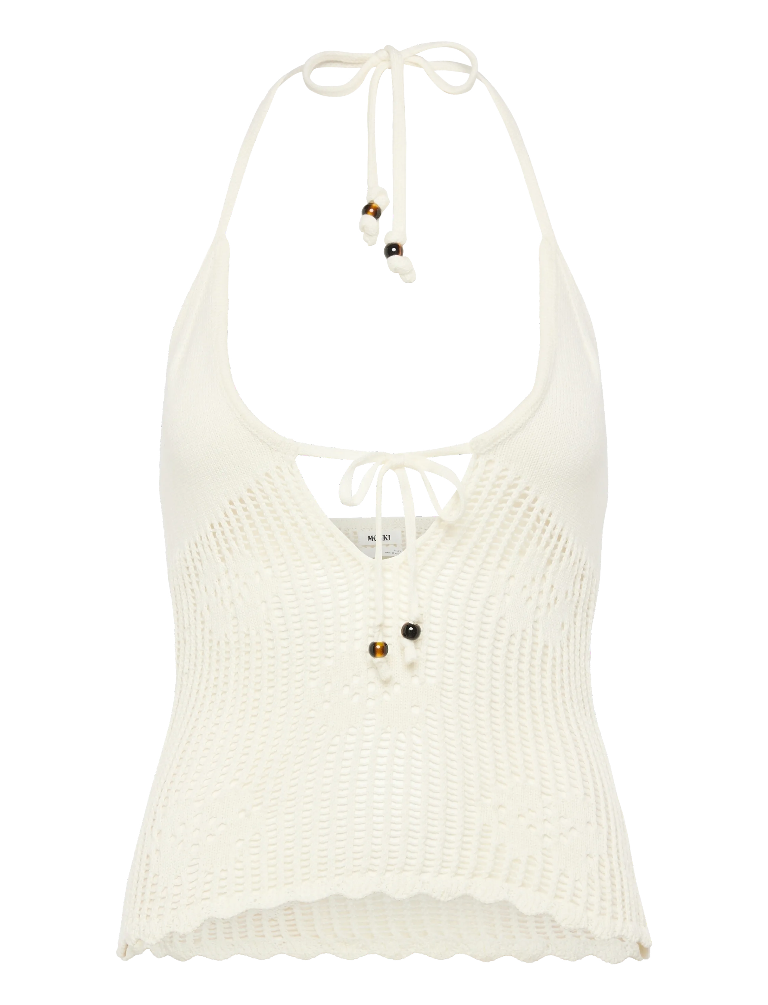 Monki Halterneck Knitted Top, XXS, White, T-Shirts & Toppe > Uden Ærmer, Dame