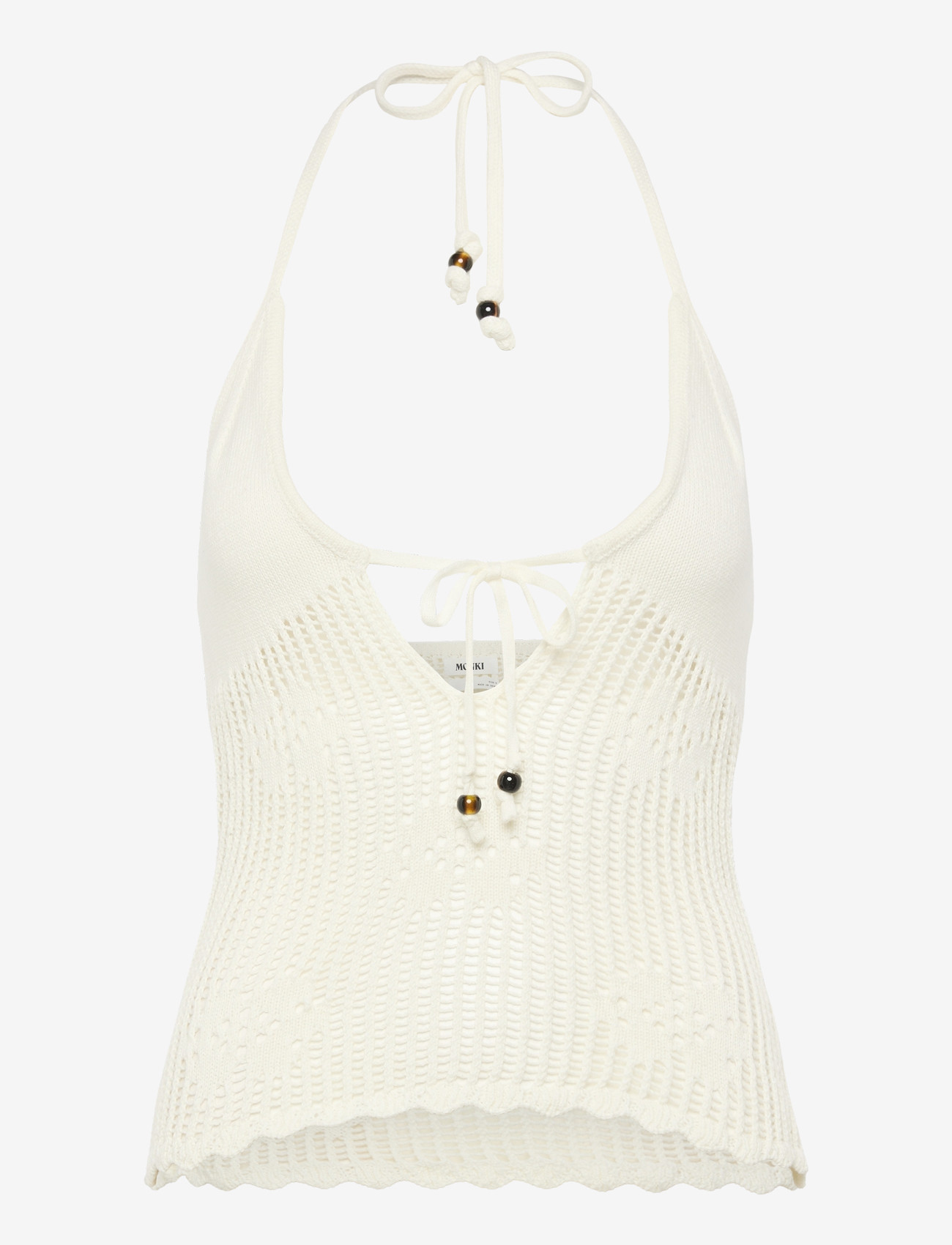 Monki - Halterneck knitted top - sleeveless tops - white dusty light - 0