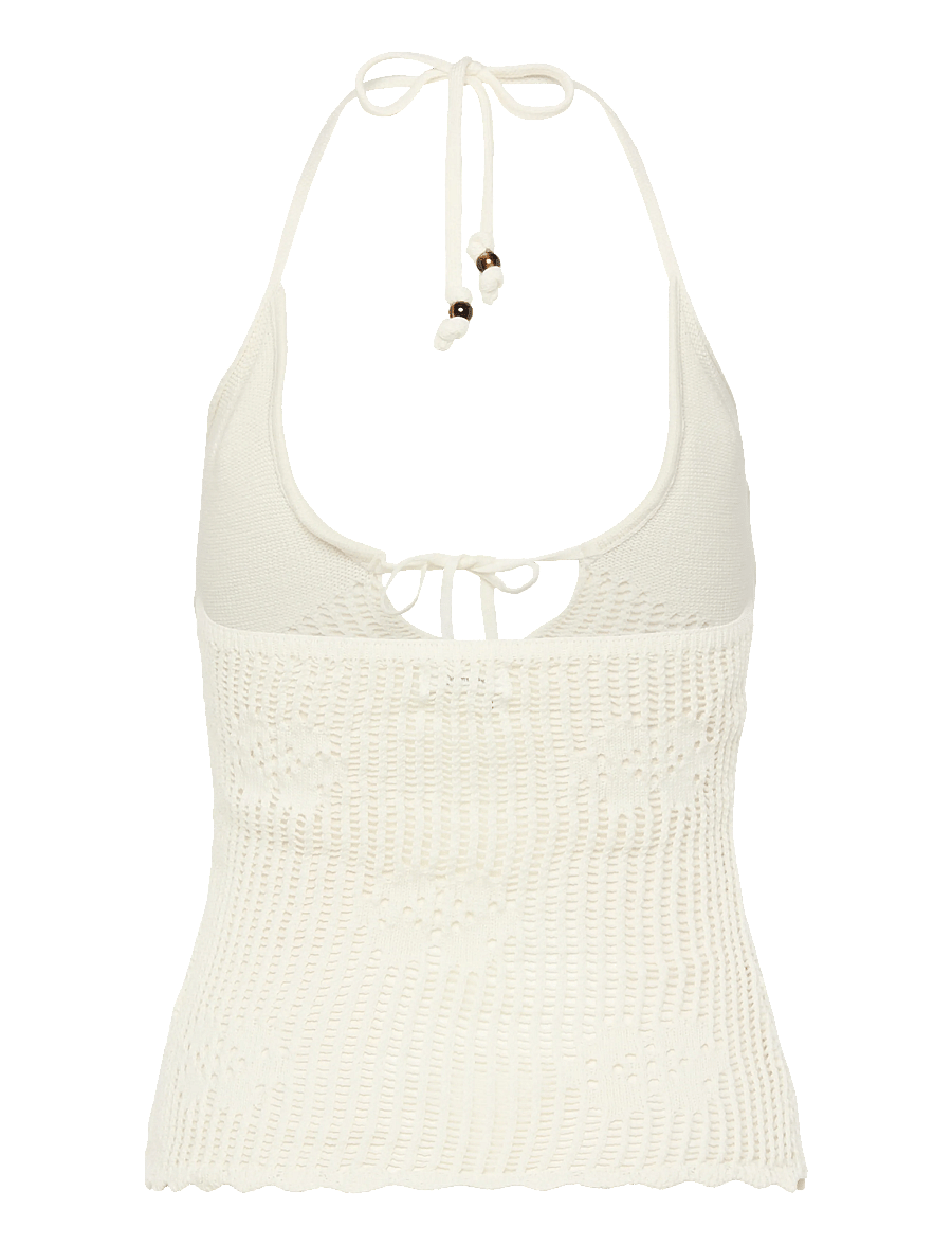 Monki - Halterneck knitted top - sleeveless tops - white dusty light - 1