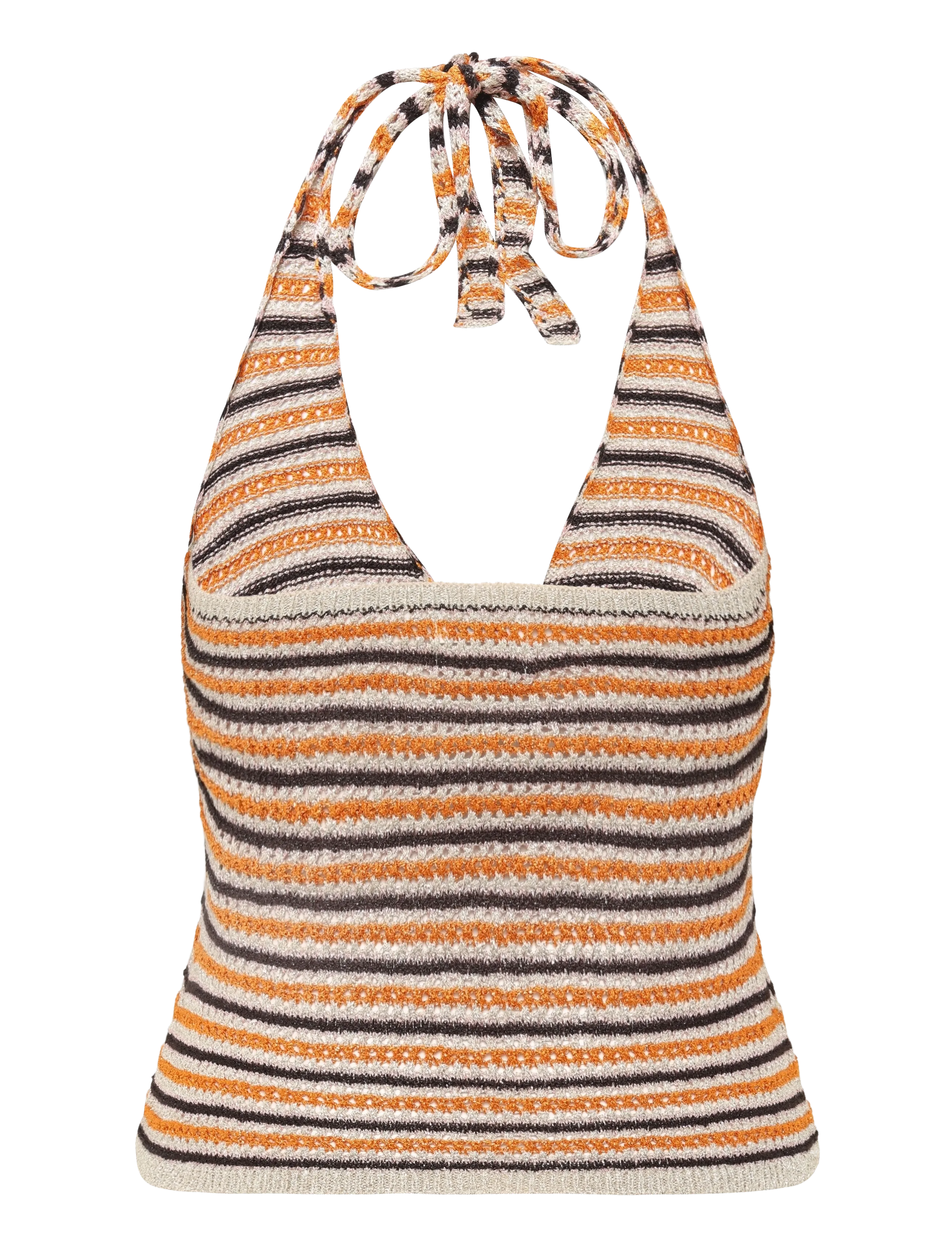 Monki - Crochet Halterneck Top - orange medium - 1
