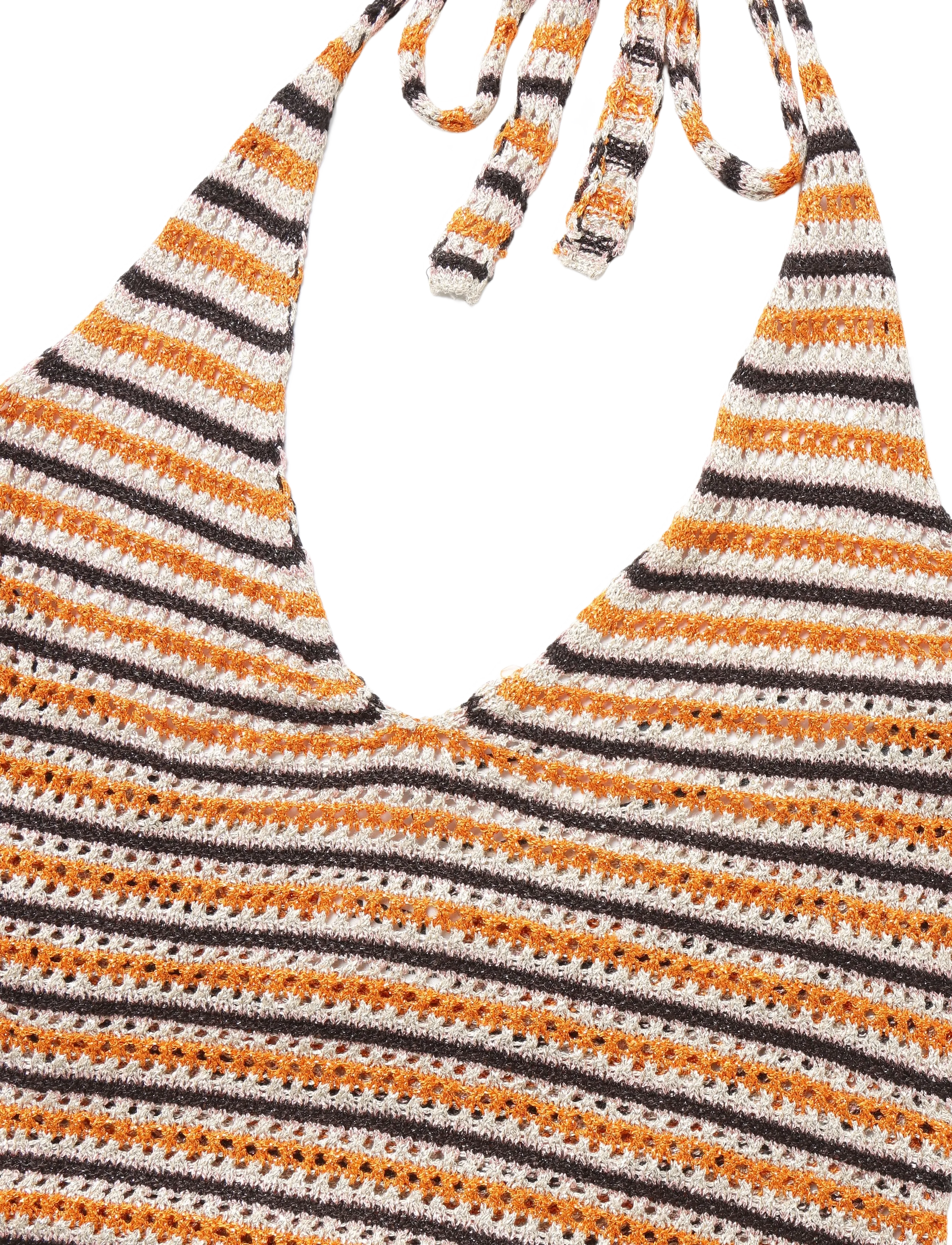 Monki - Crochet Halterneck Top - orange medium - 2