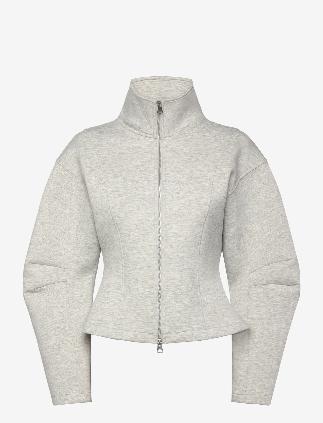 Monki - Volume scuba jacket - frühlingsjacken - grey melange dusty light - 1