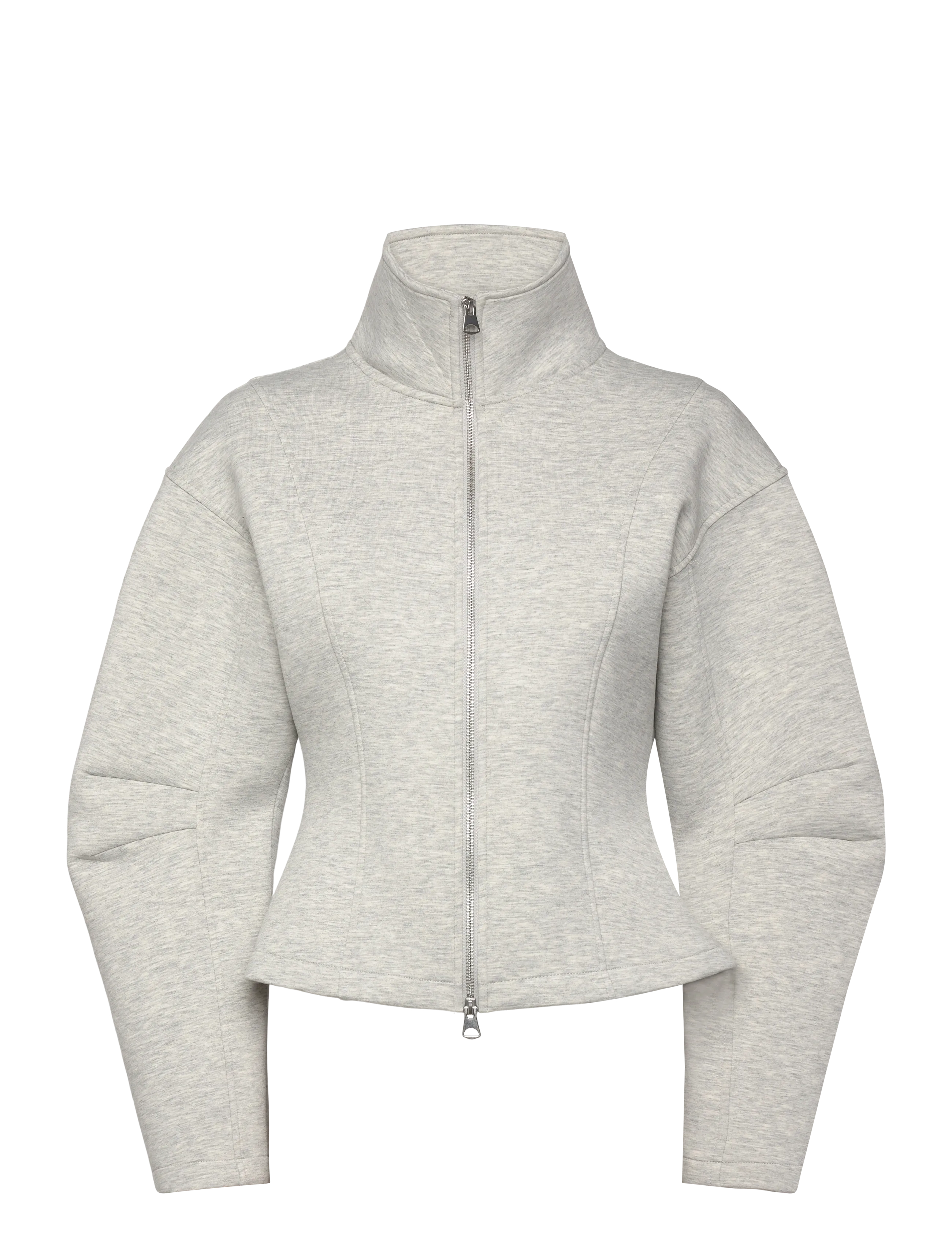 Monki Volume scuba jacket - Transitional Layering - GREY MELANGE DUSTY LIGHT / grey