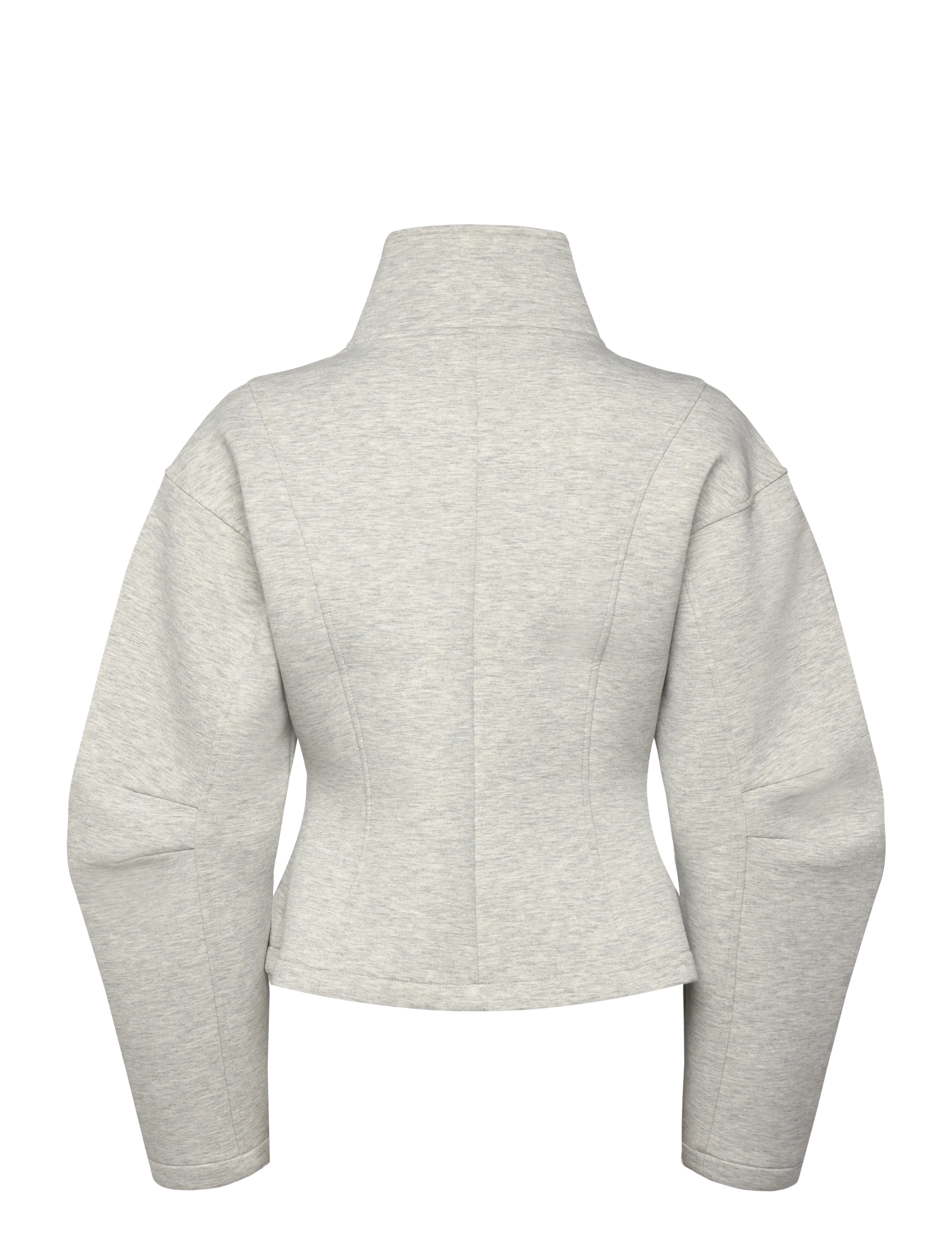 Monki - Volume scuba jacket - frühlingsjacken - grey melange dusty light - 2