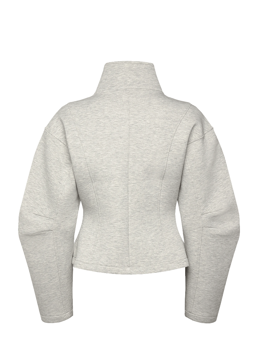 Monki - Volume scuba jacket - leichte jacken - grey melange dusty light - 2