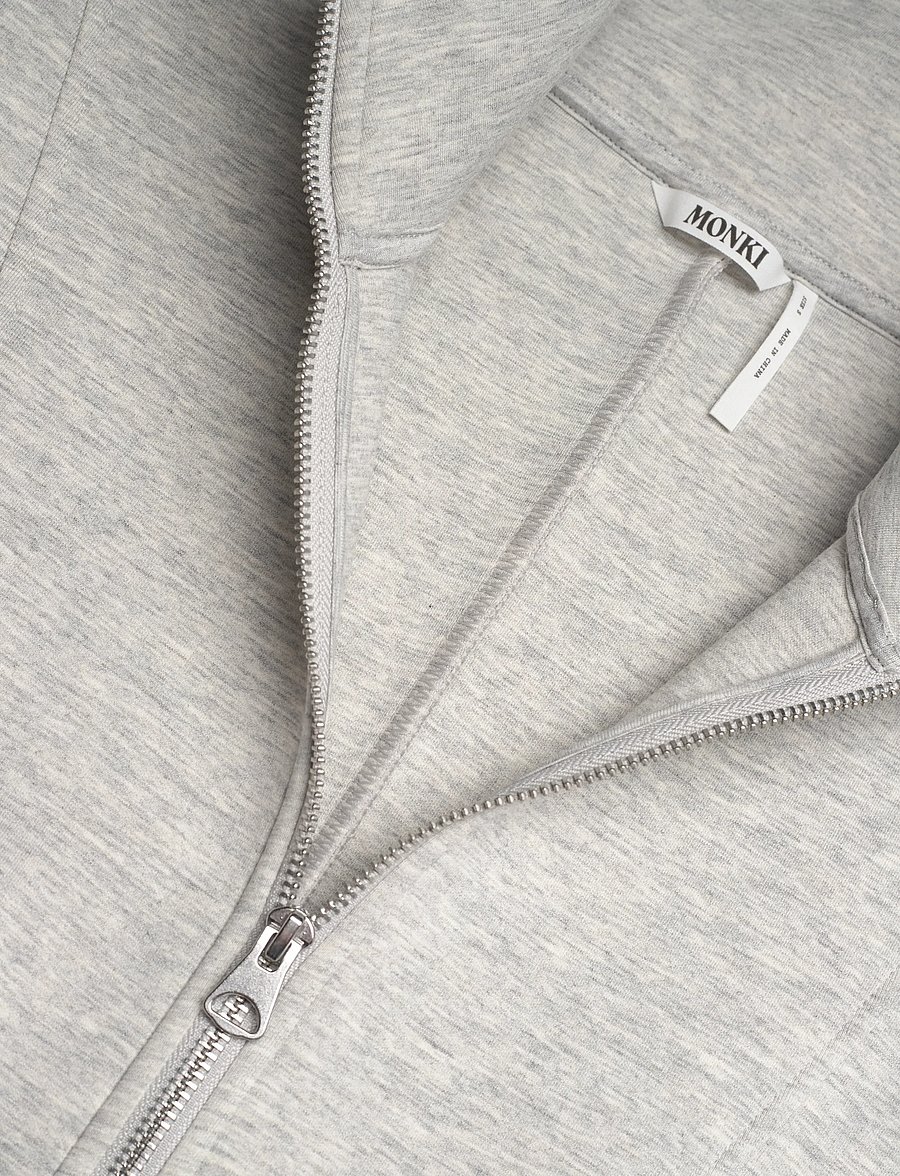 Monki - Volume scuba jacket - leichte jacken - grey melange dusty light - 3