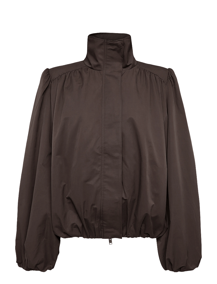 Monki - Oversized Funnel‑Neck Track Jacket - Õhukesed jakid - brown dark - 0