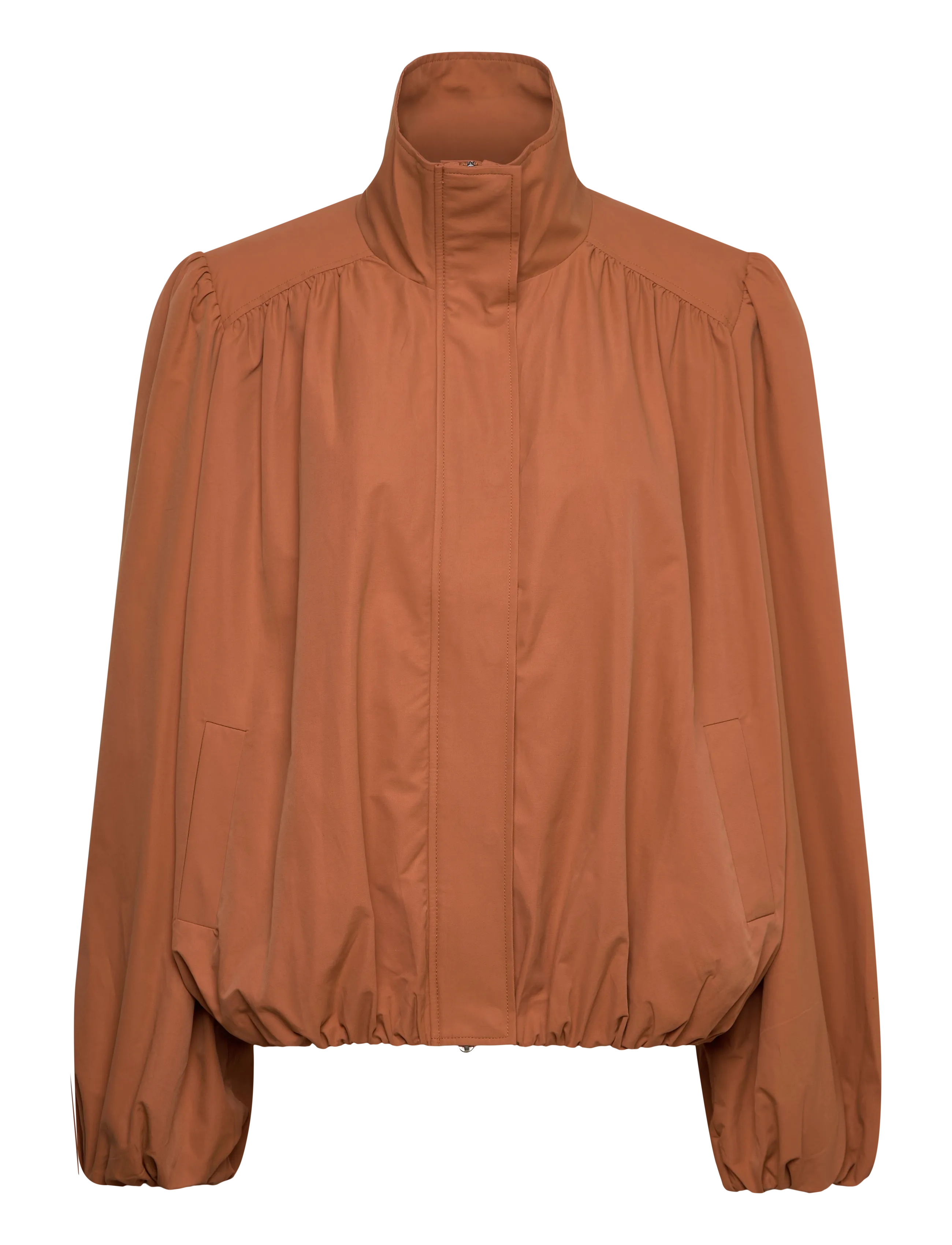 Monki Oversized Funnel‑Neck Track Jacket - Jacken - BROWN MEDIUM DUSTY / brown