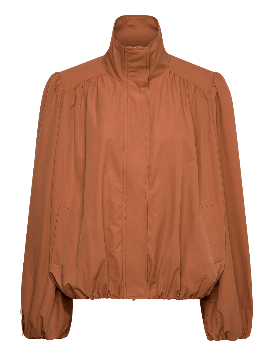Monki - Oversized Funnel‑Neck Track Jacket - leichte jacken - brown medium dusty - 0