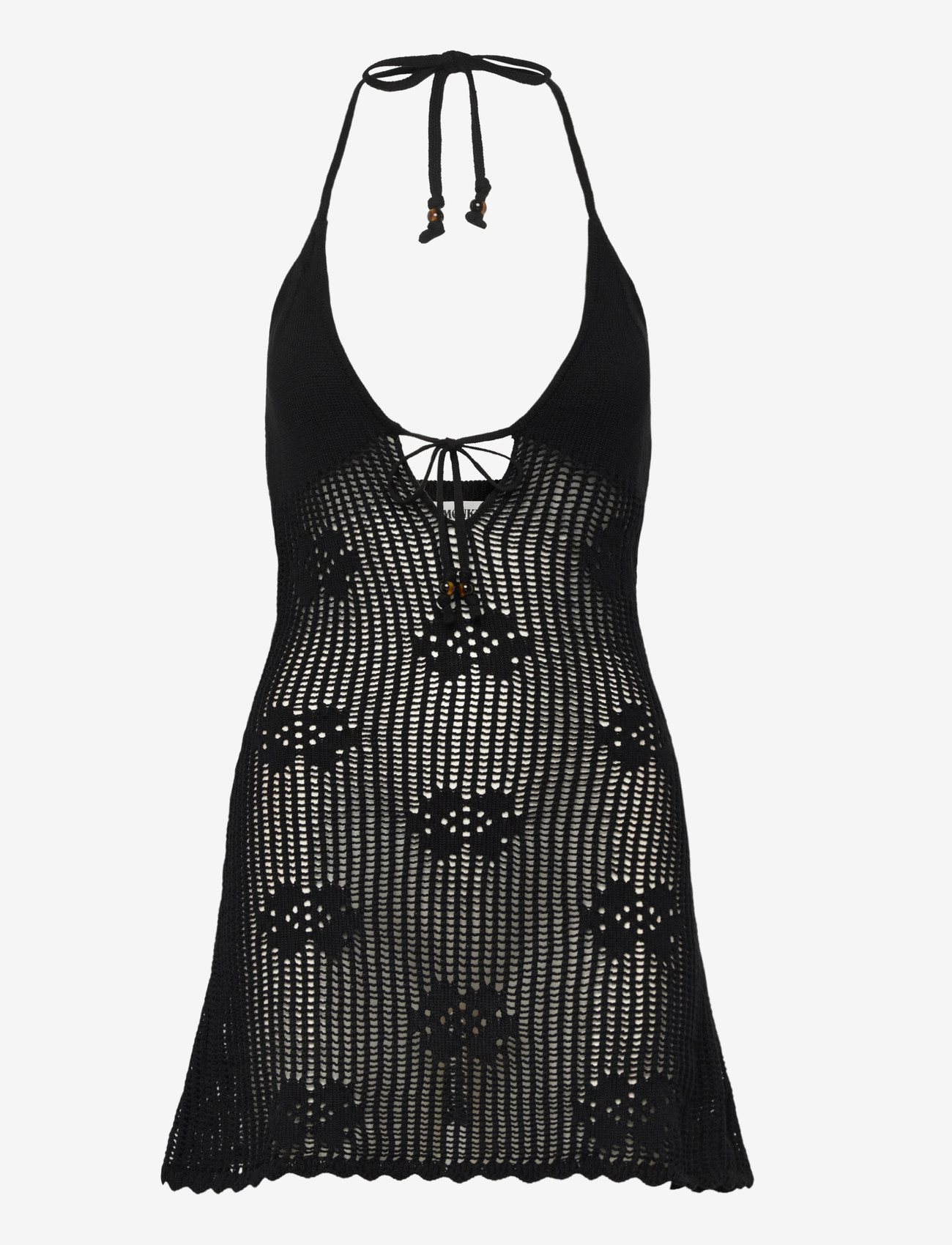 Monki - Halterneck knitted mini dress - knitted dresses - black dark - 0