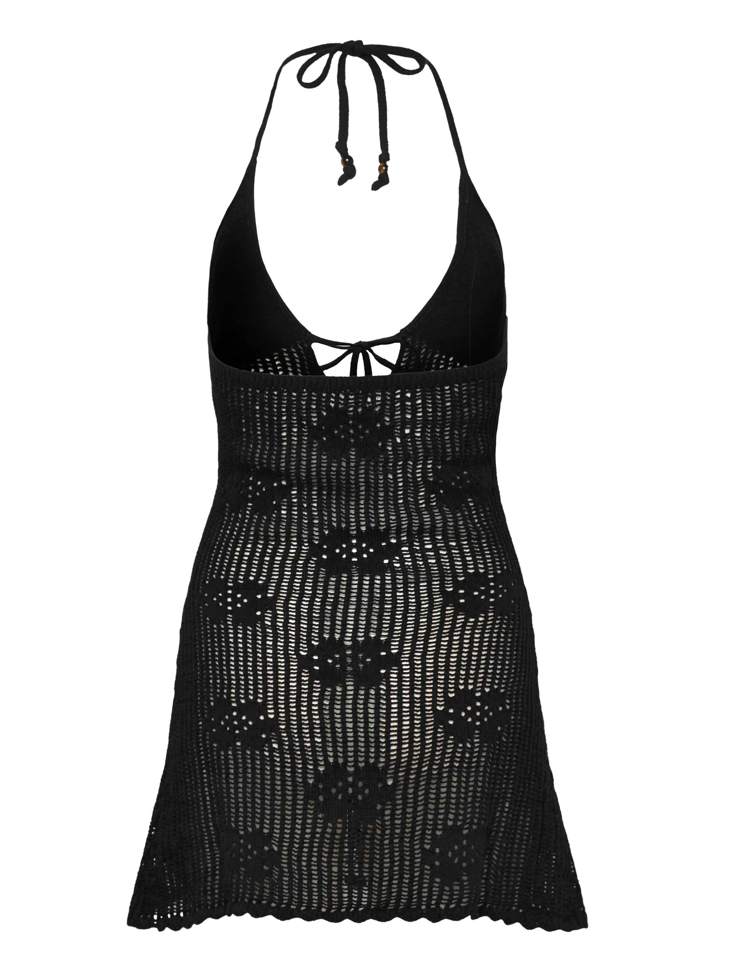 Monki - Halterneck knitted mini dress - gebreide jurken - black dark - 1