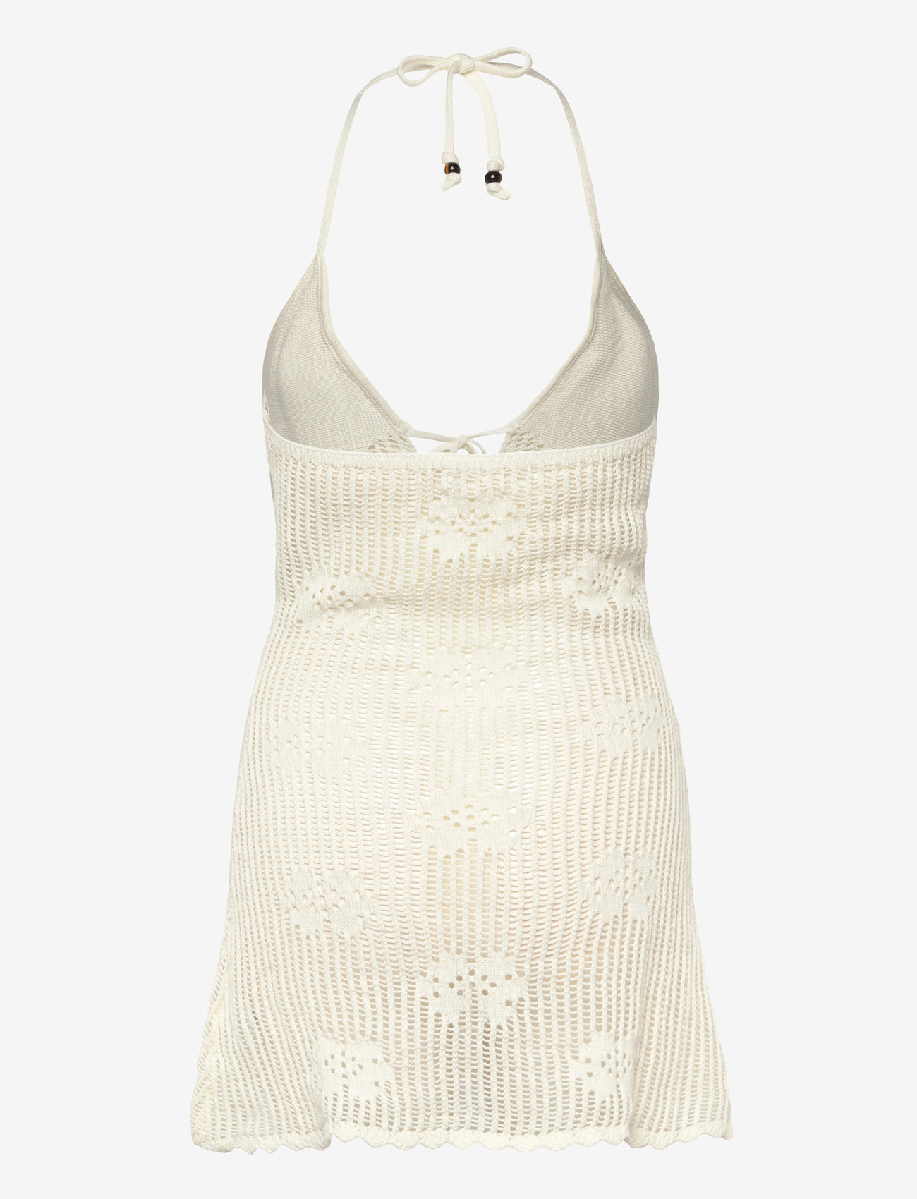 Monki - Halterneck knitted mini dress - strikkjoler - white dusty light - 1