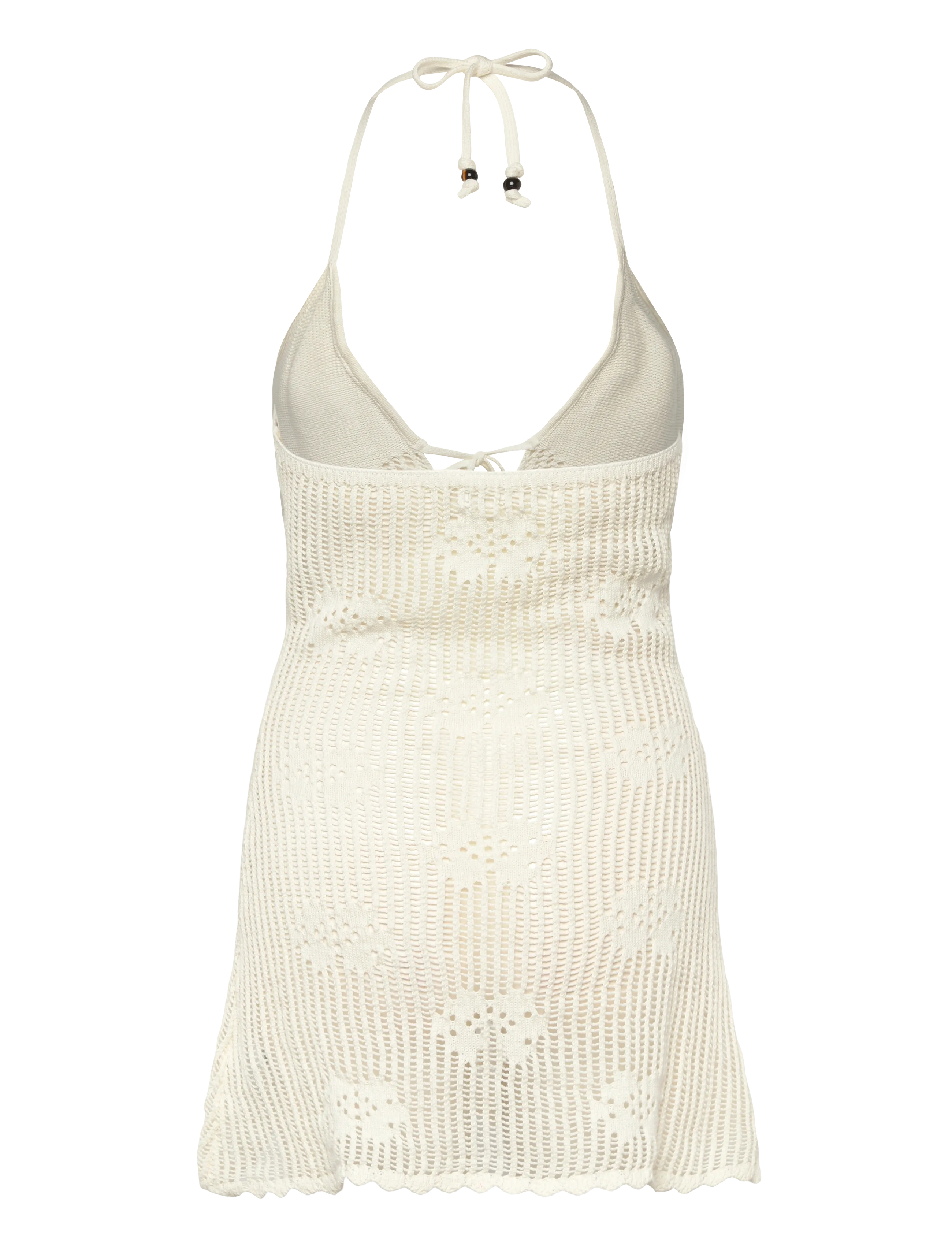 Monki - Halterneck knitted mini dress - knitted dresses - white dusty light - 1