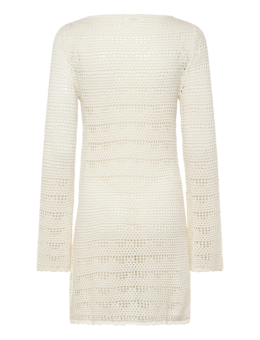 Monki - Longsleeved knitted dress - knitted dresses - white dusty light - 1