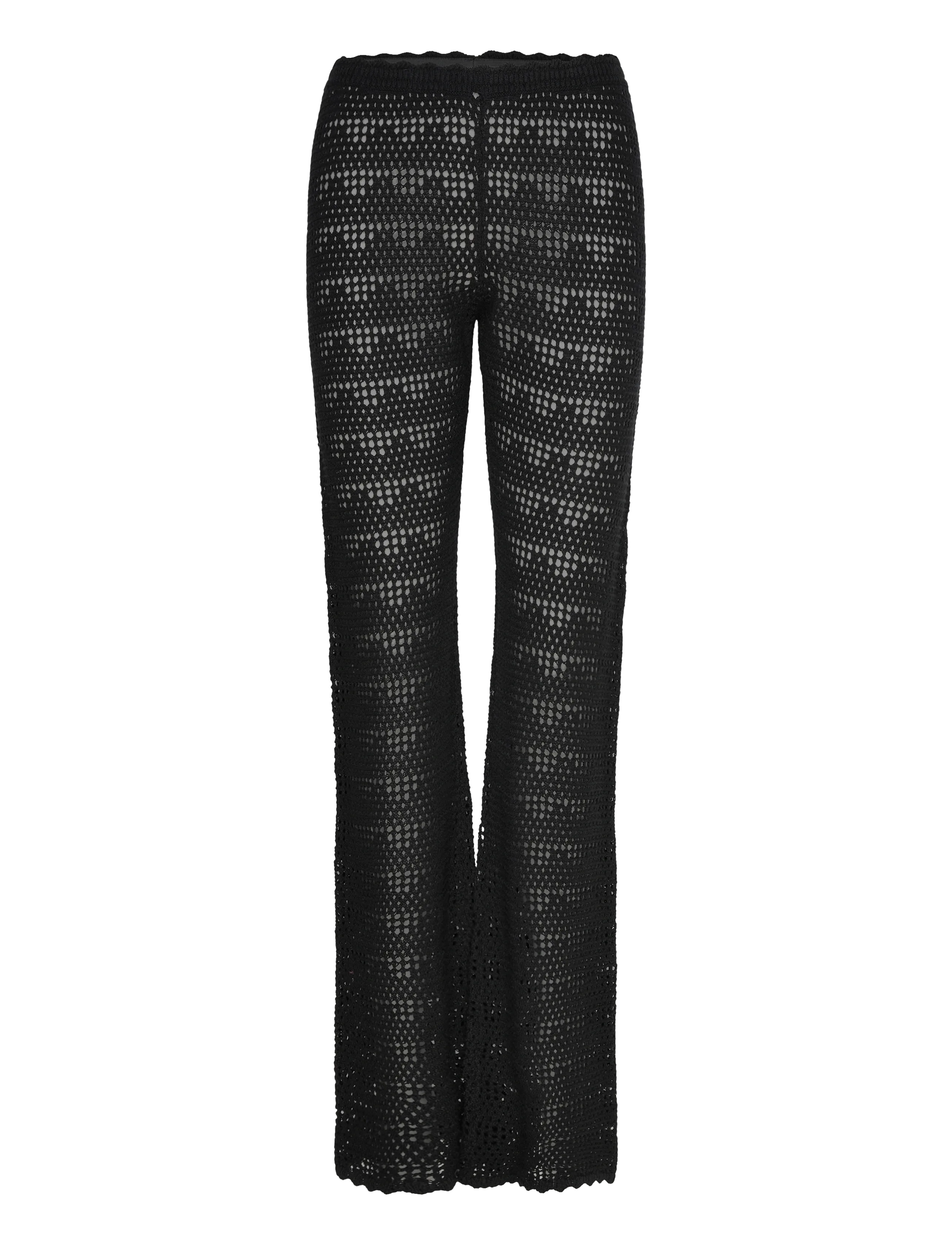 Monki Knitted trousers - Broeken - BLACK DARK / black