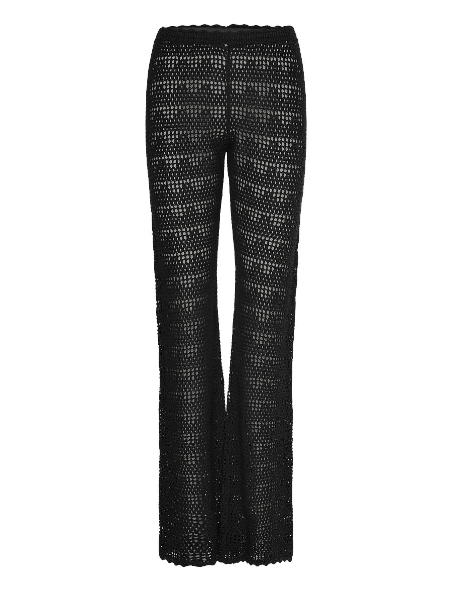 Monki - Knitted trousers - alt laiad püksid - black dark - 0