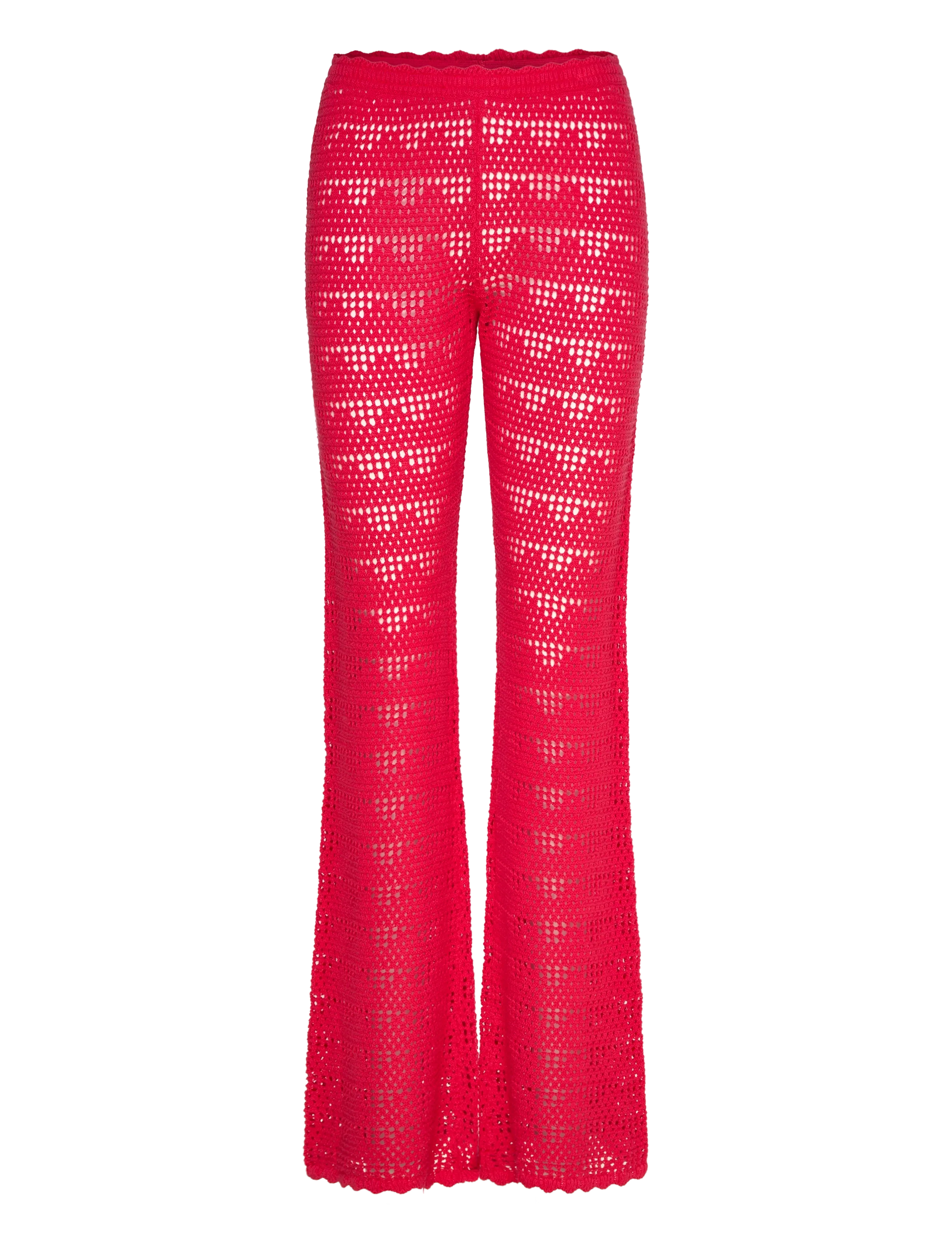 Monki Knitted Trousers, M, Rot - Flared, Frauen