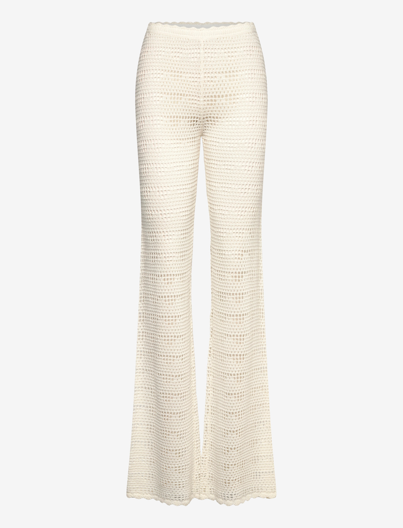 Monki - Knitted trousers - alt laiad püksid - white dusty light - 0