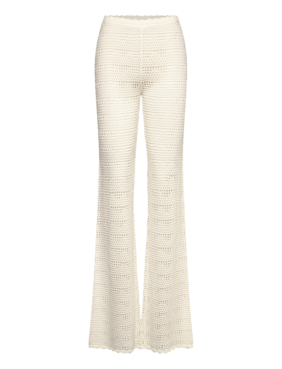 Monki - Knitted trousers - schlaghosen - white dusty light - 0