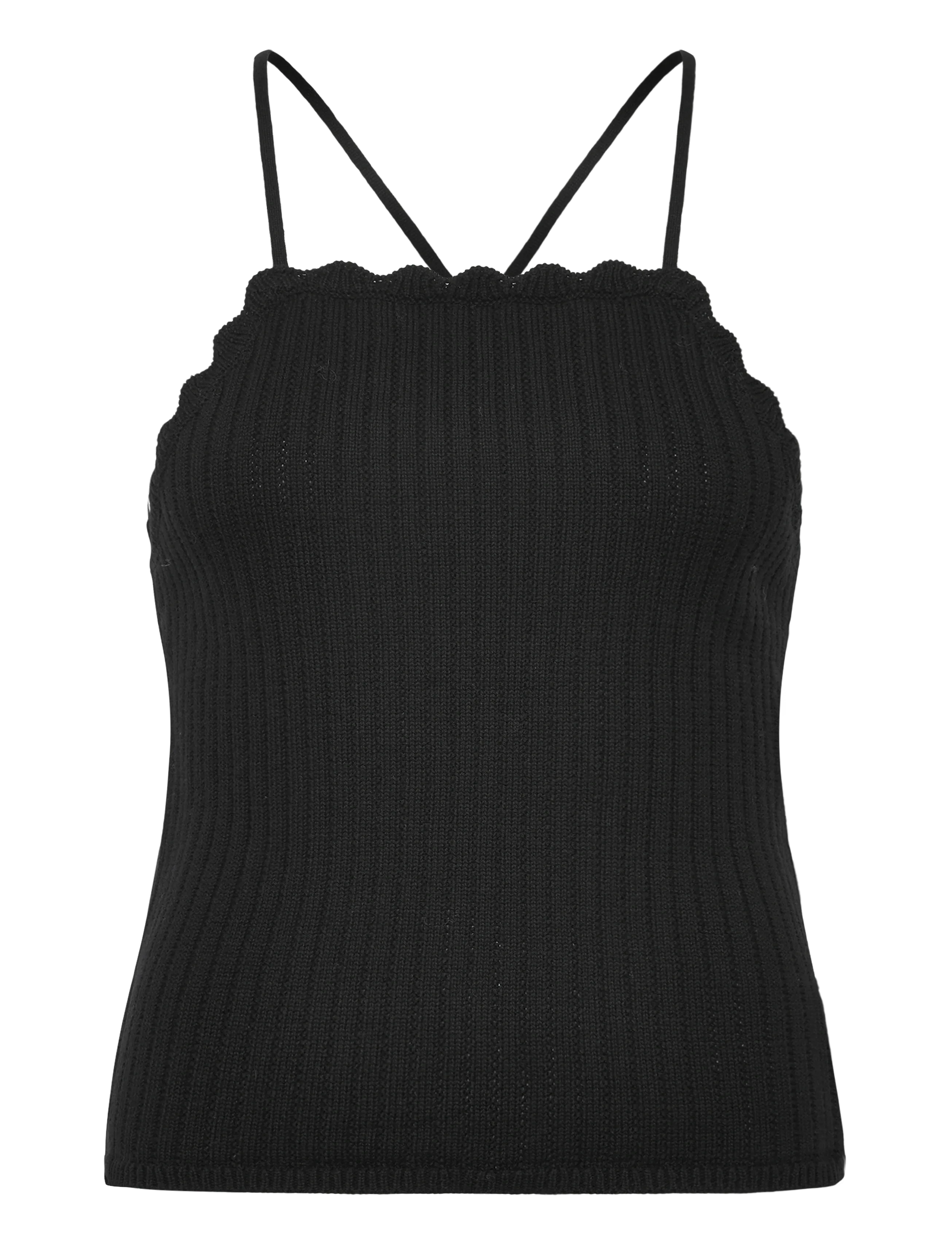 Monki Open back knitted top - Mouwloze tops - BLACK DARK / black