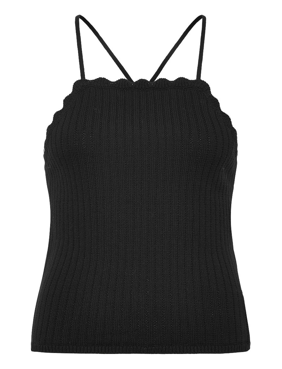Monki - Open back knitted top - Ärmellose tops - black dark - 0