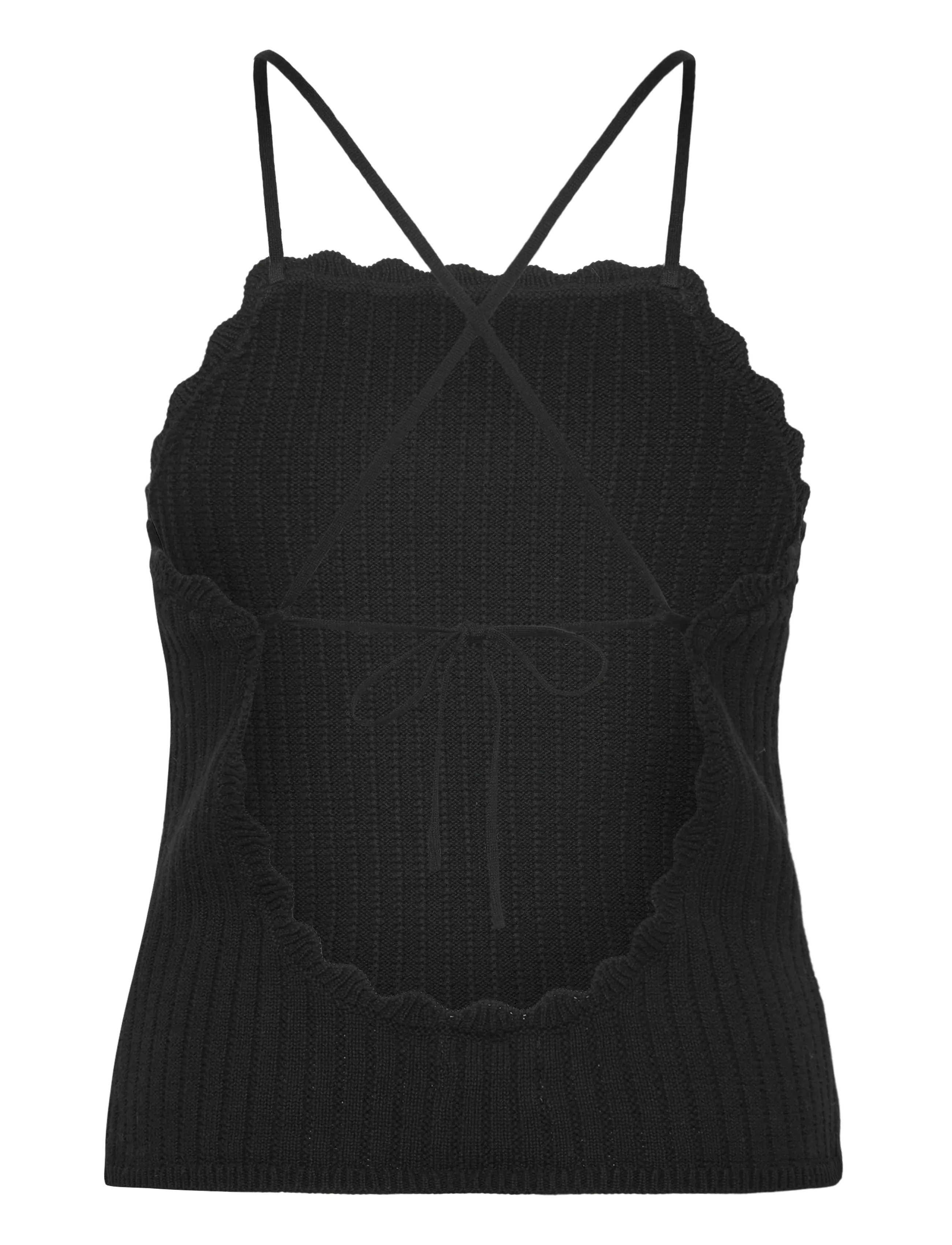 Monki - Open back knitted top - topid ja varrukateta alussärgid - black dark - 1