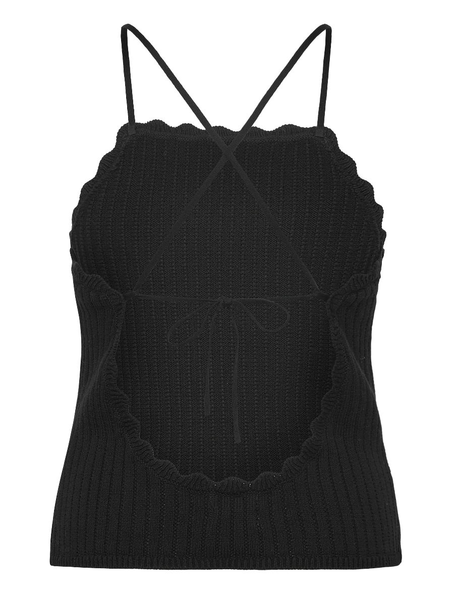 Monki - Open back knitted top - Ärmellose tops - black dark - 1