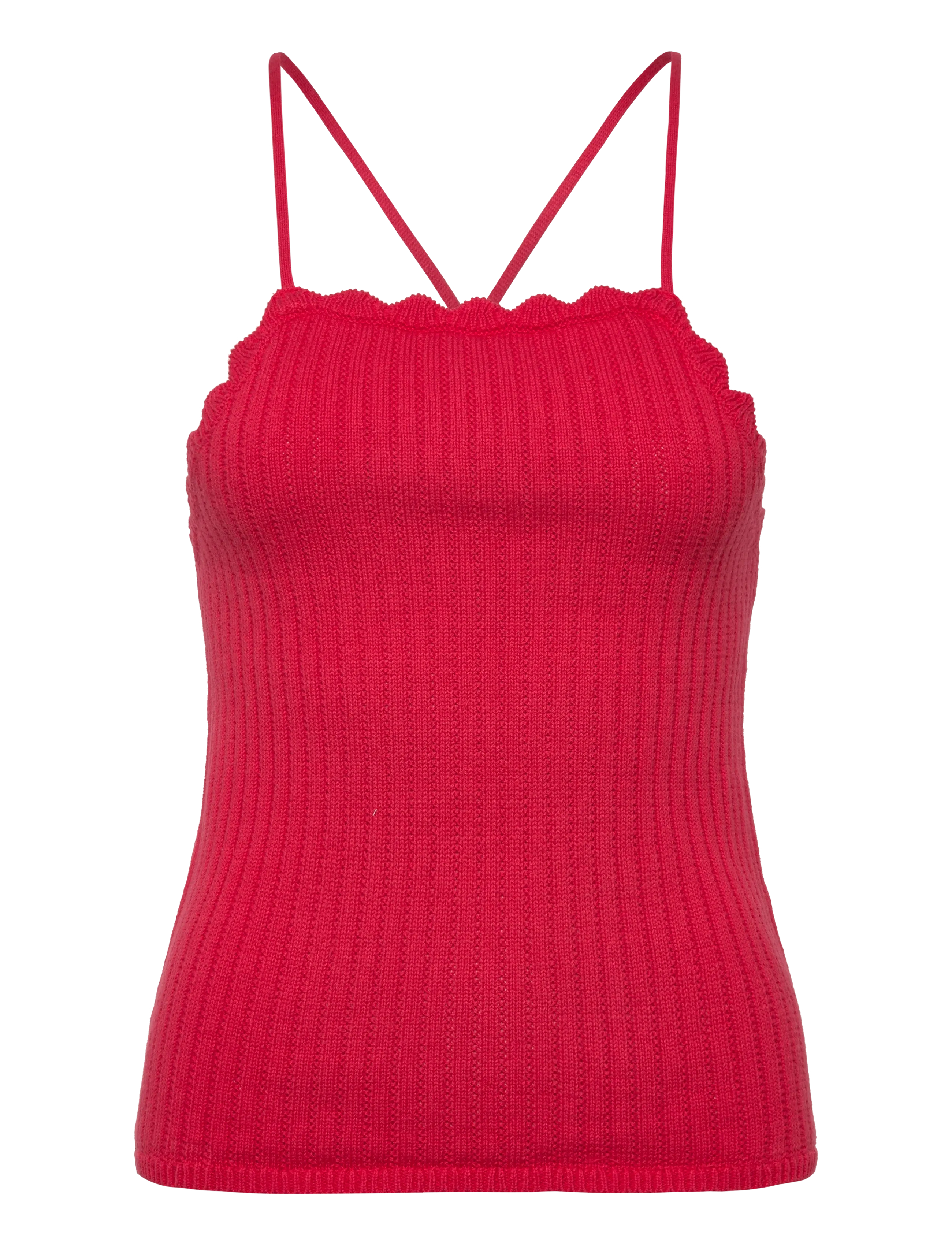 Monki Open Back Knitted Top, M, Red, T-Shirts & Toppe > Uden Ærmer, Dame