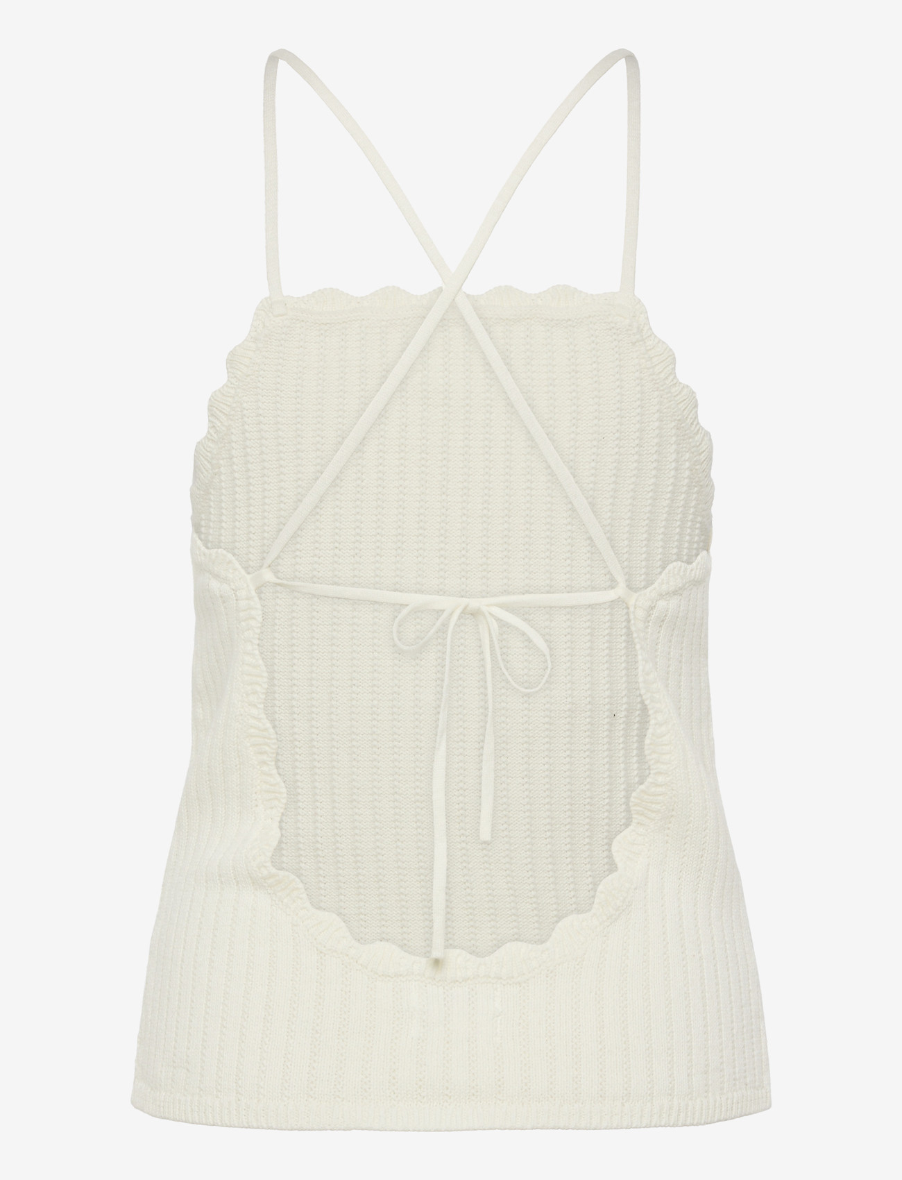 Monki - Open back knitted top - sleeveless tops - white dusty light - 1