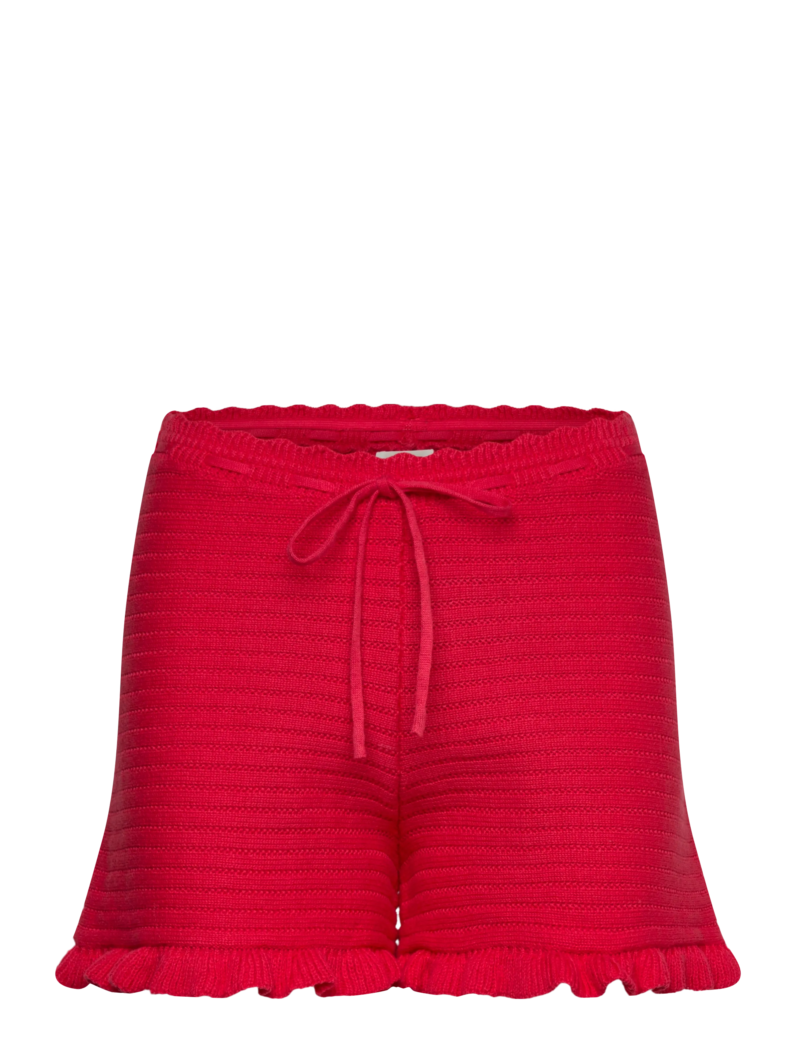 Monki Mini Knitted Shorts, Kvinder, Mini Strikshorts, Rød, Str: XS