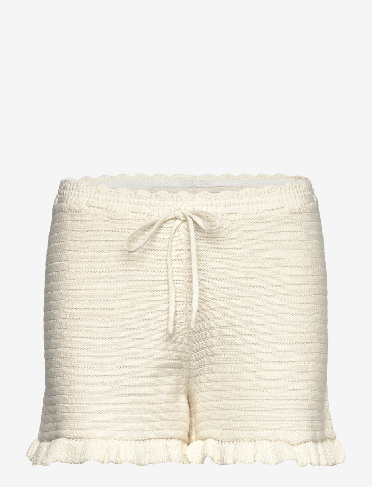 Monki - Mini knitted shorts - casual shorts - white dusty light - 0