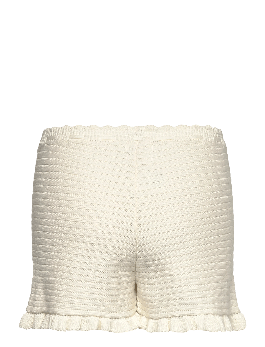 Monki - Mini knitted shorts - vabaaja lühikesed püksid - white dusty light - 1