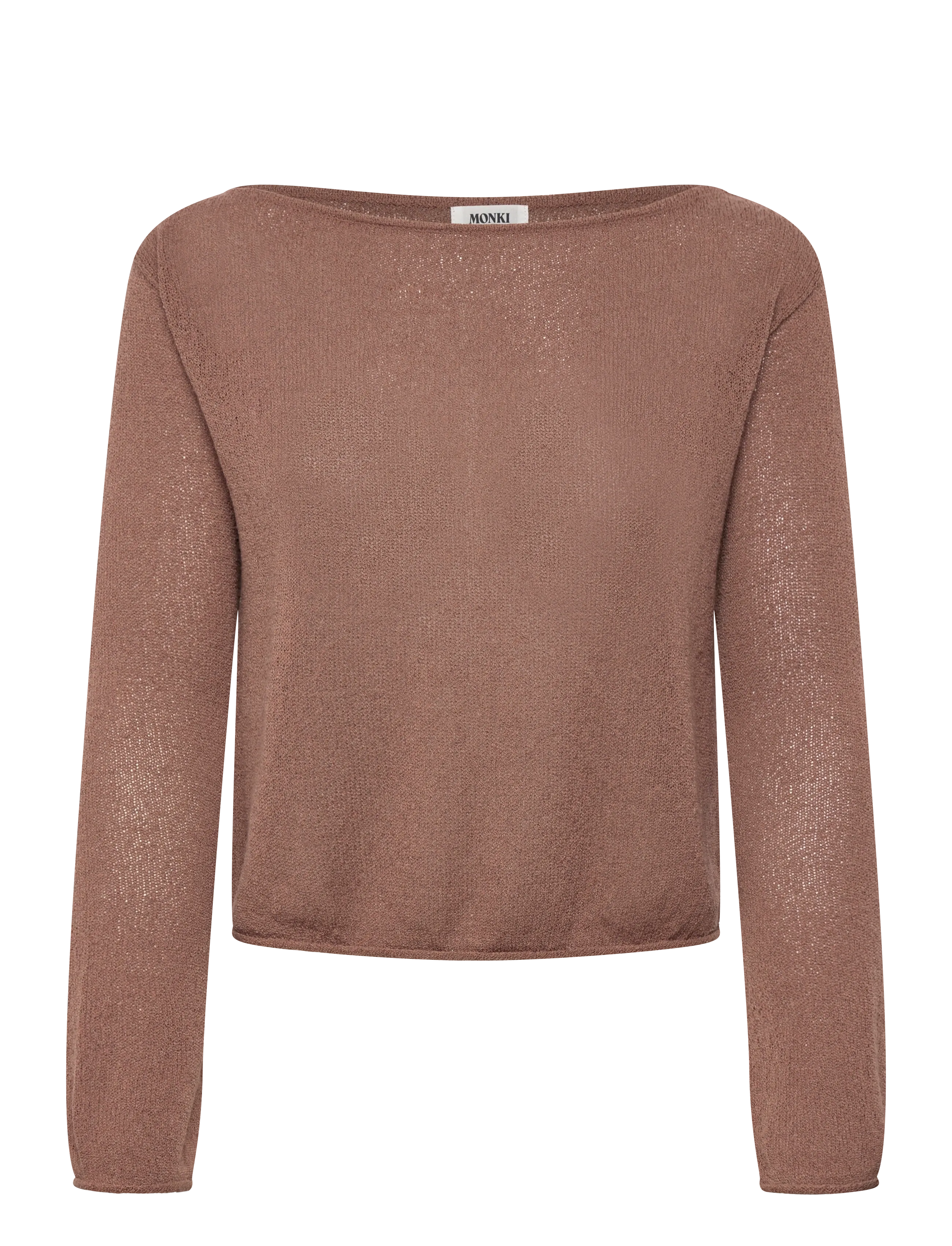 Monki Boatneck Knitted Sweater, XXS, Knitwear, Braun - Jumpers, Frauen